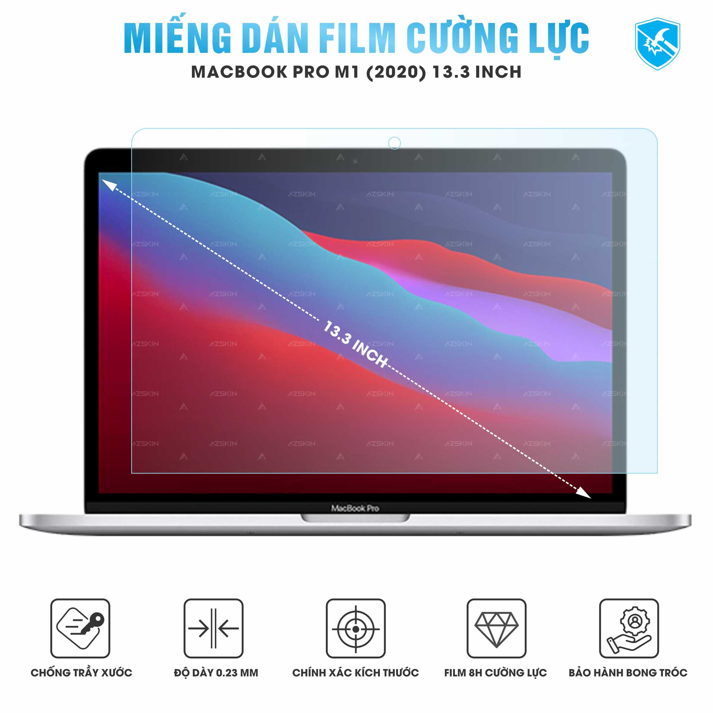 Miếng Dán Film Cường Lực Macbook Pro M1 2020 13.3 inch
