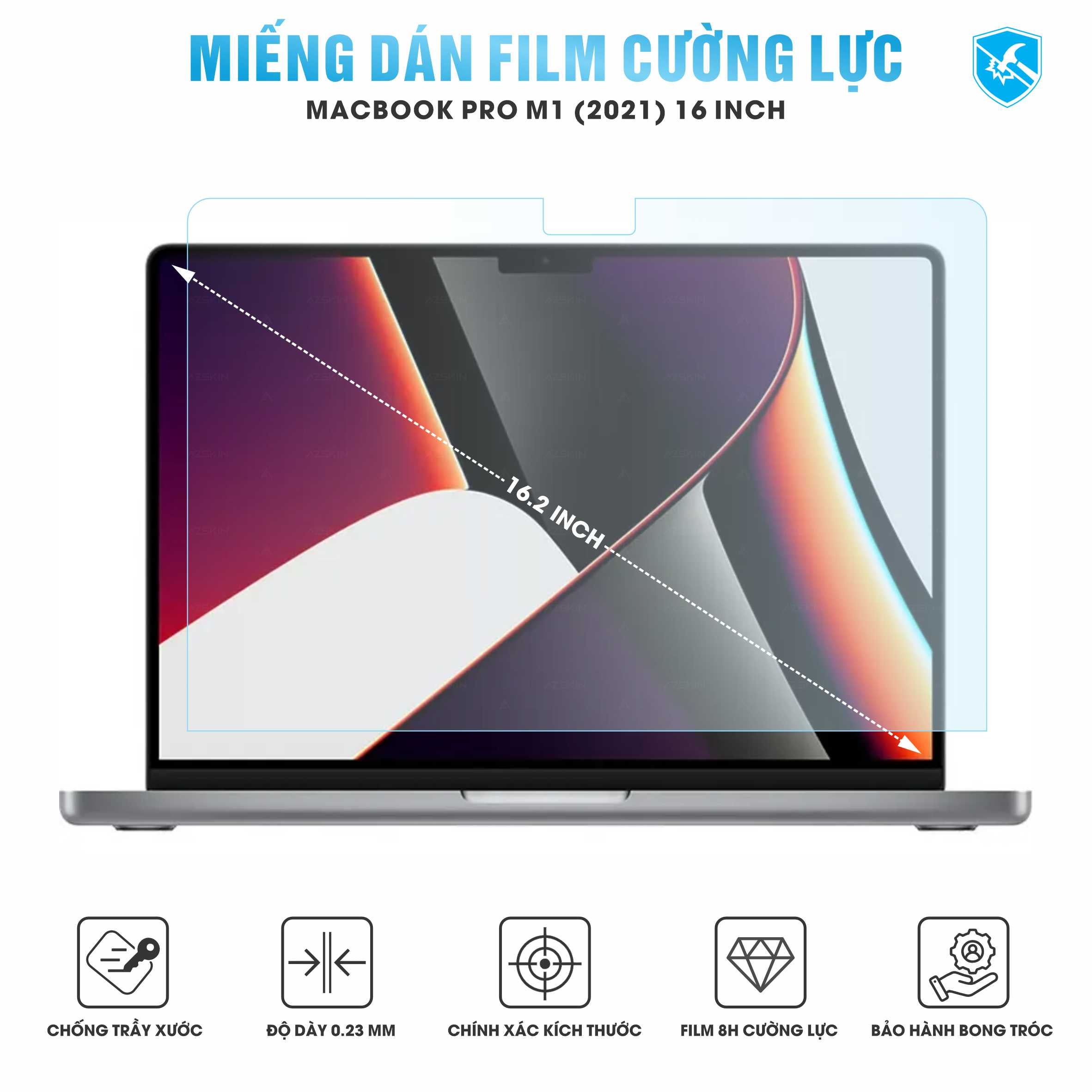 Miếng Dán Film Cường Lực Macbook Pro M1 2021 16 inch
