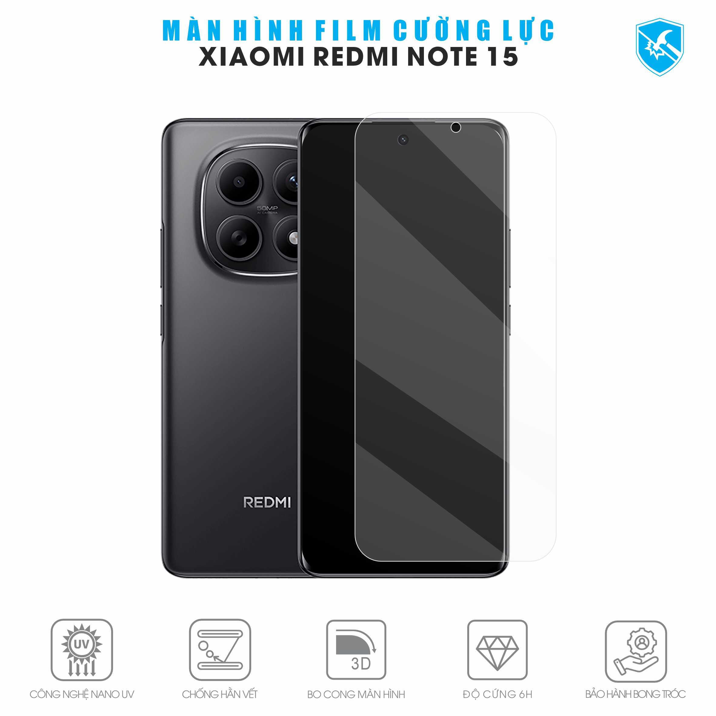 Dán Film Cường Lực Redmi Note 15 Full Màn Hình