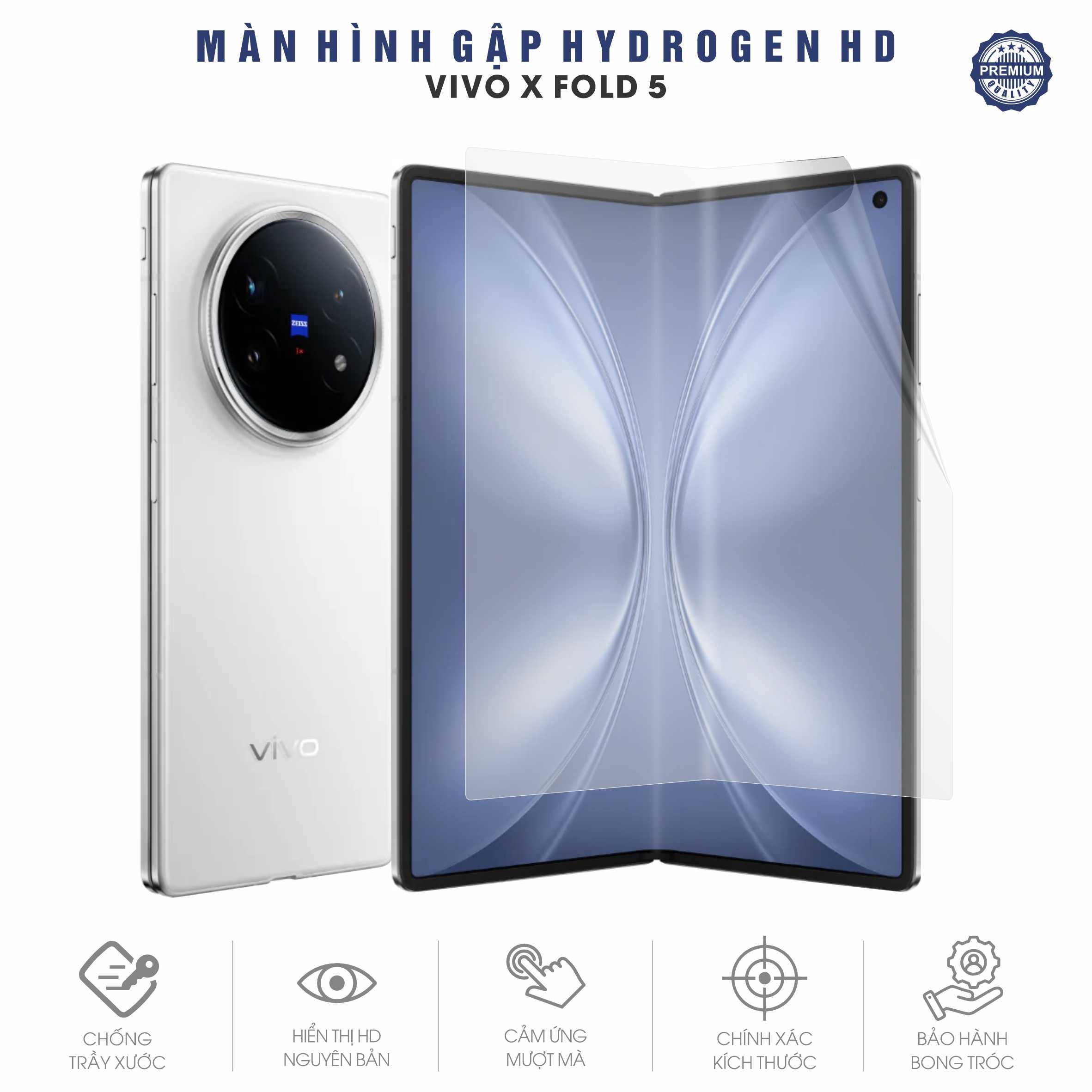 Miếng Dán Màn Hình Gập Hydrogen HD Vivo X Fold 5