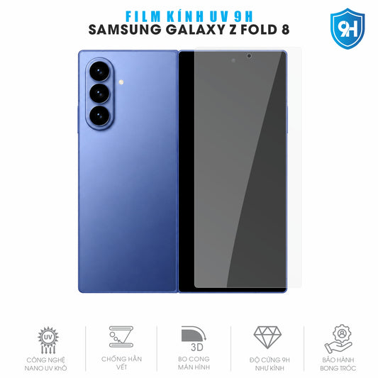Miếng Dán Kính UV 9H Samsung Galaxy Z Fold 8 Full Màn Hình Ngoài