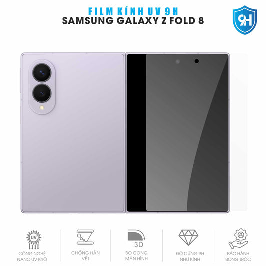 Miếng Dán Kính UV 9H Samsung Galaxy Z Fold 8 Full Màn Hình Ngoài