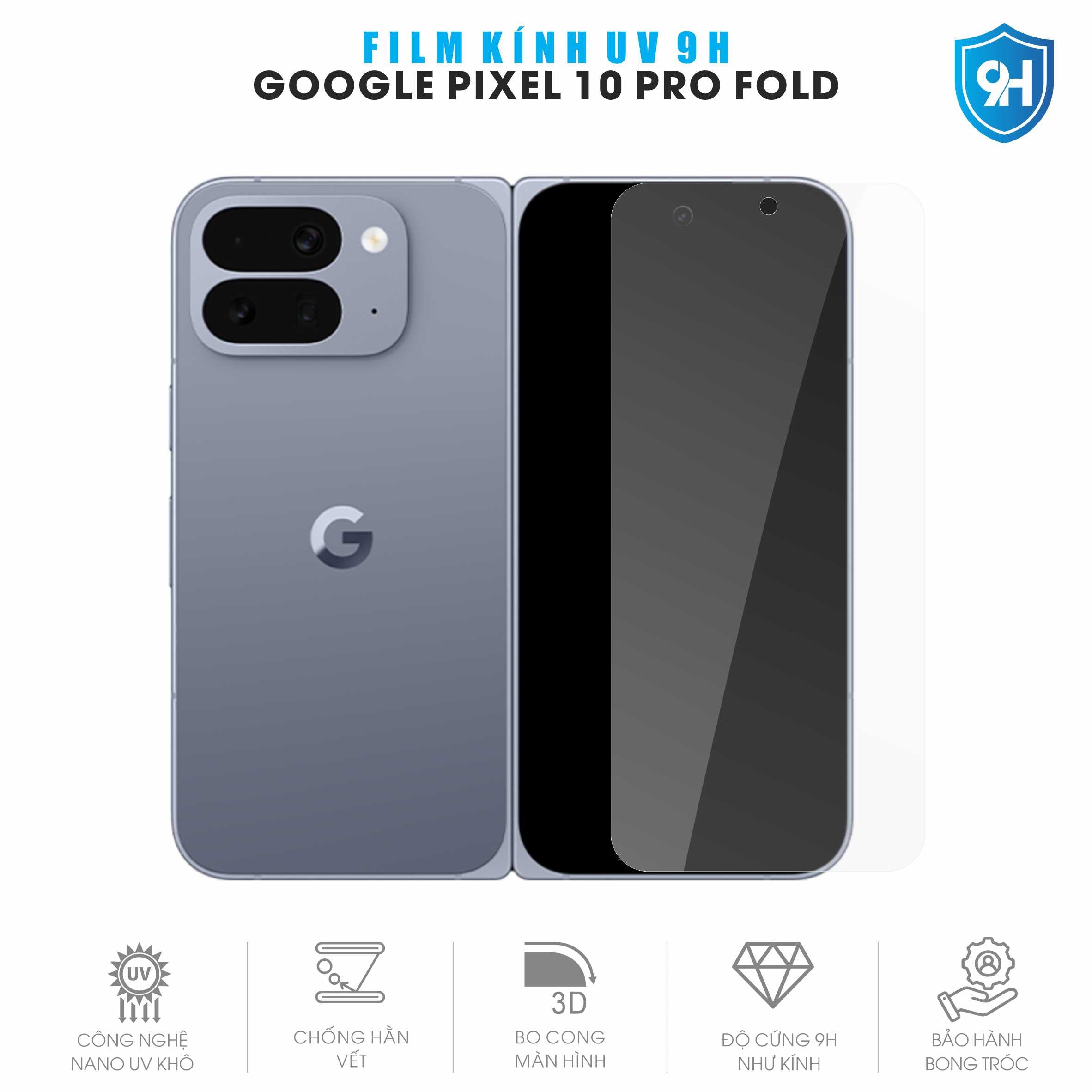 Miếng Dán Kính UV 9H Màn Hình Google Pixel 10 Pro Fold