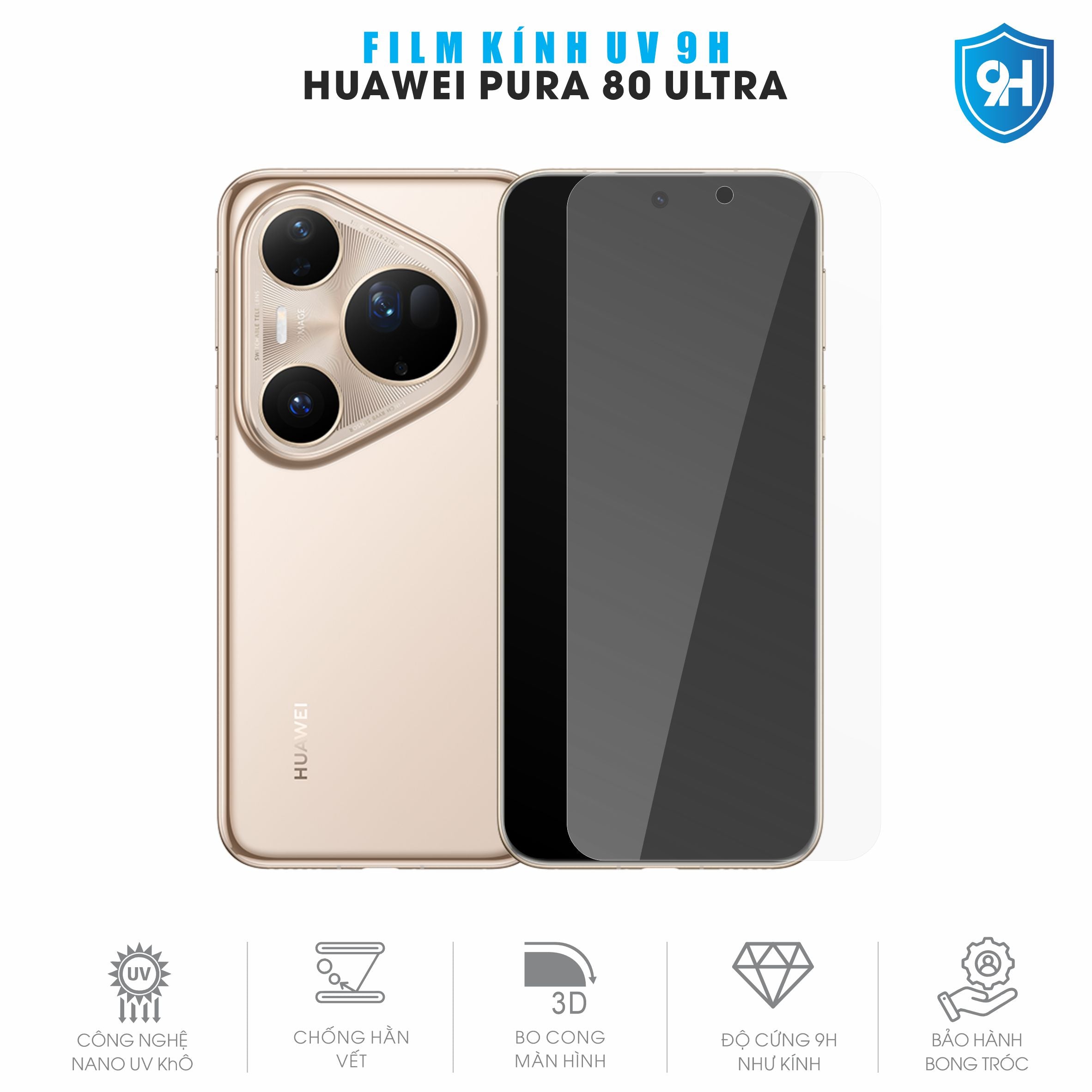 Miếng Dán Kính UV 9H Màn Hình Huawei Pura 80 Ultra