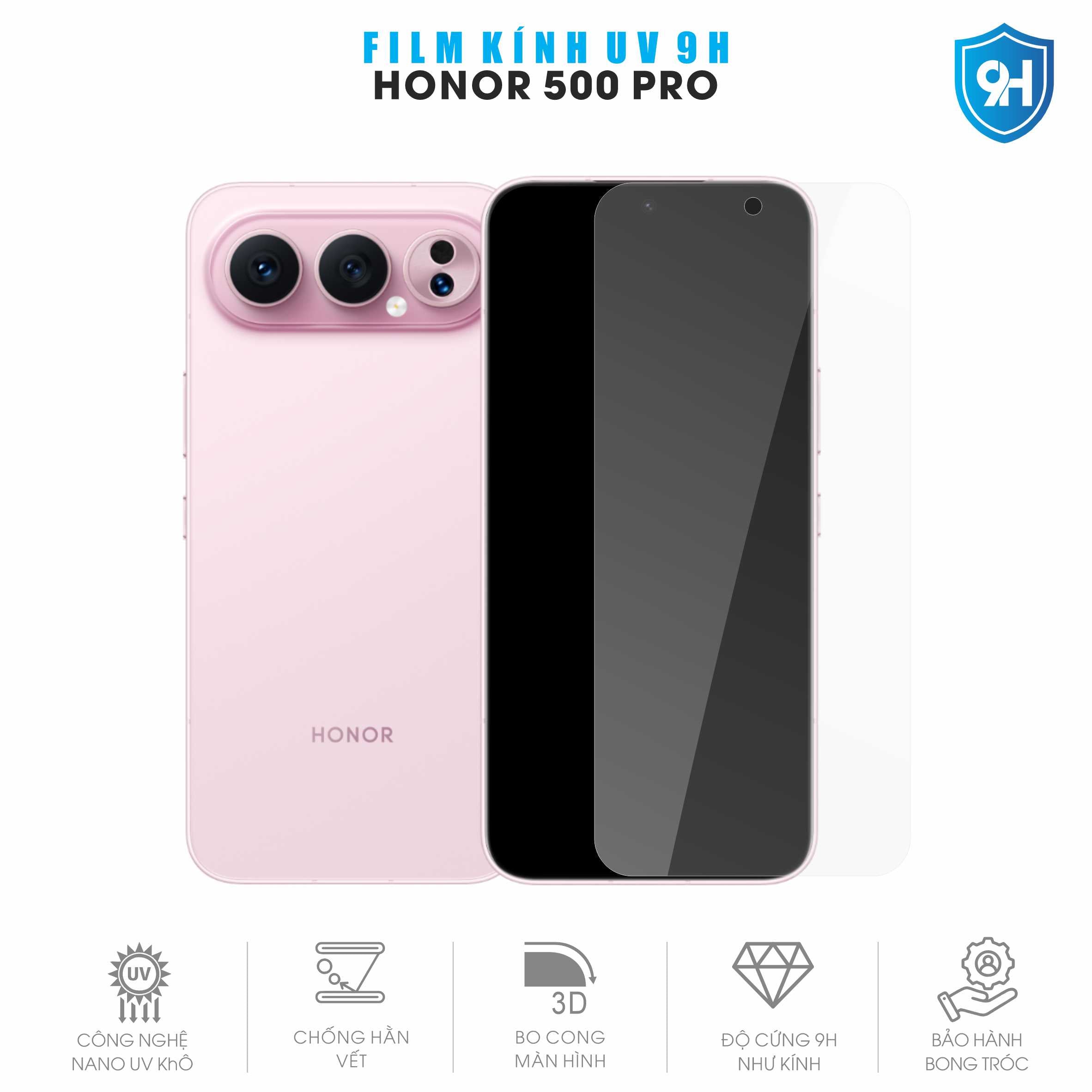 Miếng Dán Kính UV 9H Màn Hình Honor 500 Pro