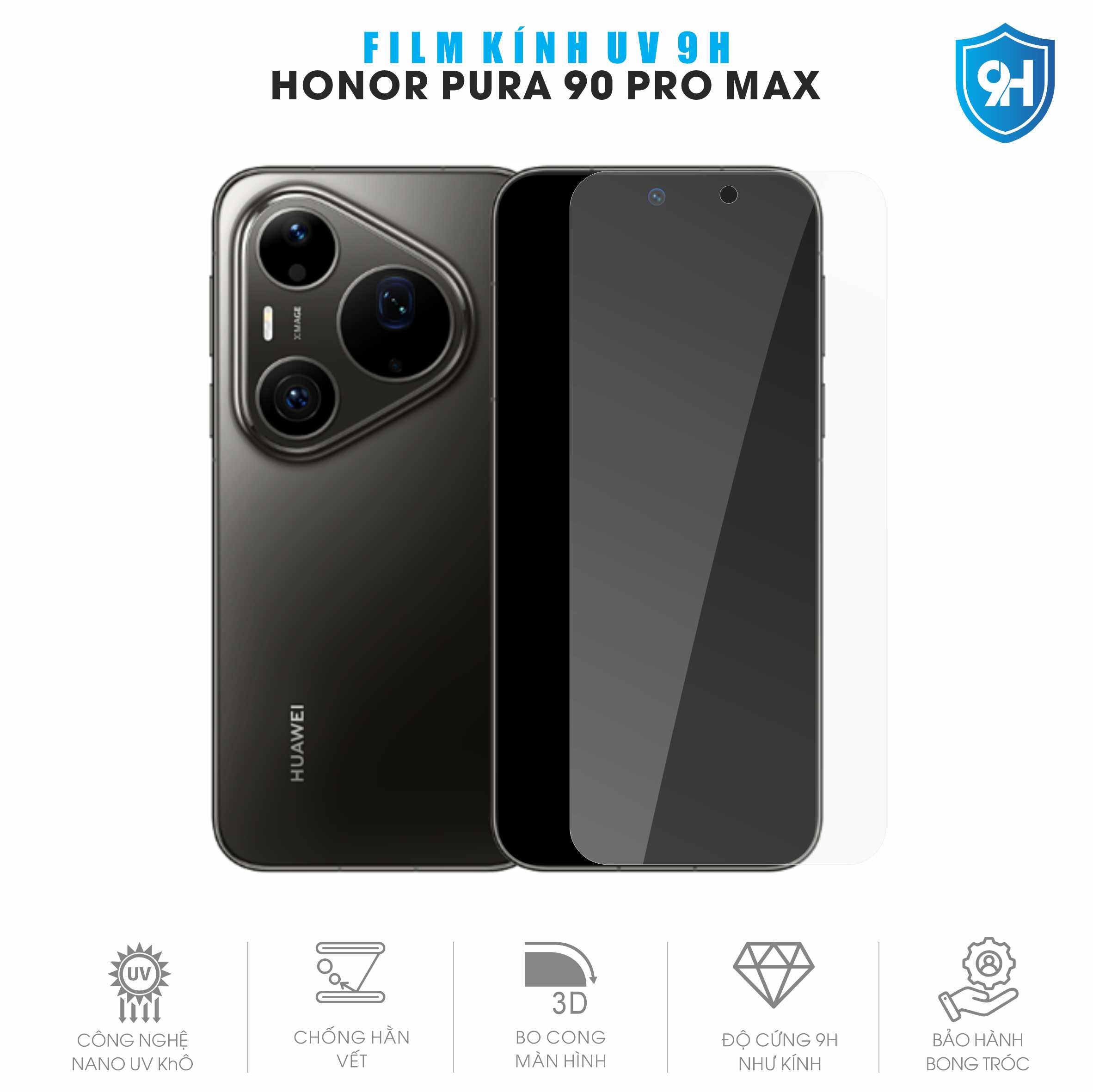 Miếng Dán Kính UV 9H Màn Hình Huawei Pura 90 Pro Max