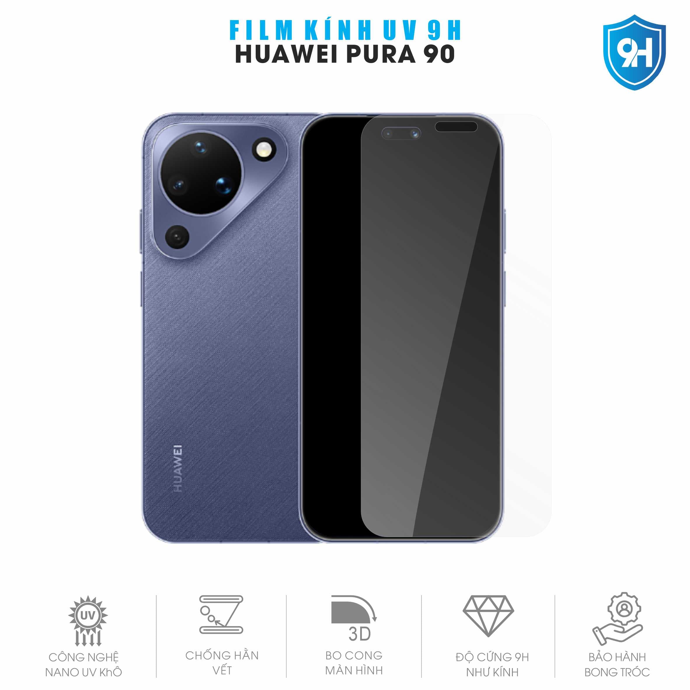 Miếng Dán Kính UV 9H Màn Hình Huawei Pura 90