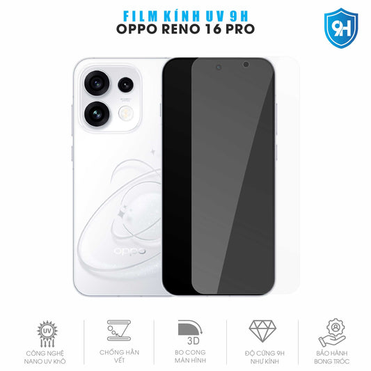Miếng Dán Kính UV 9H Màn Hình Oppo Reno16 Pro