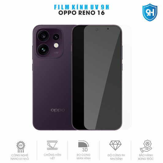Miếng Dán Kính UV 9H Màn Hình Oppo Reno16