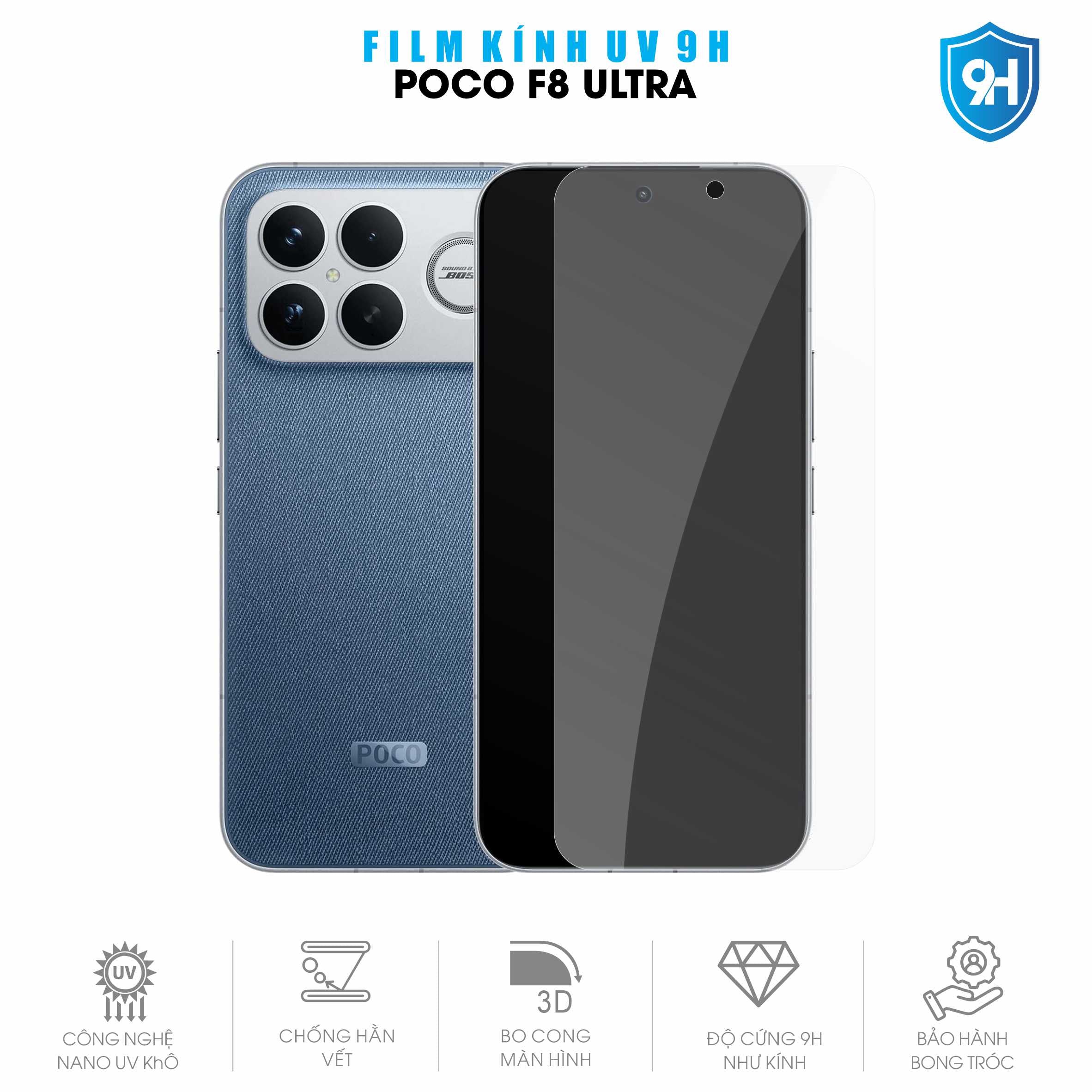 Miếng Dán Kính UV 9H Màn Hình Poco F8 Ultra