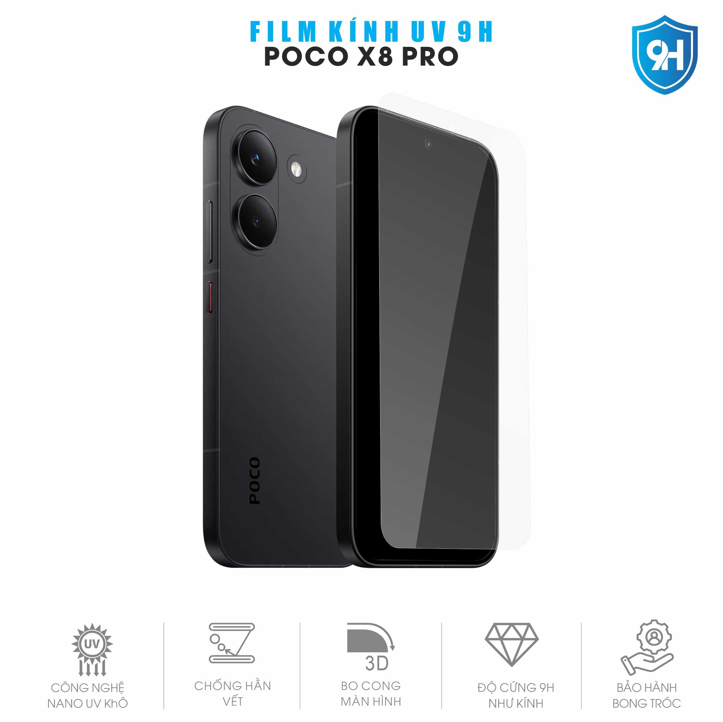 Miếng Dán Kính UV 9H Màn Hình POCO X8 Pro