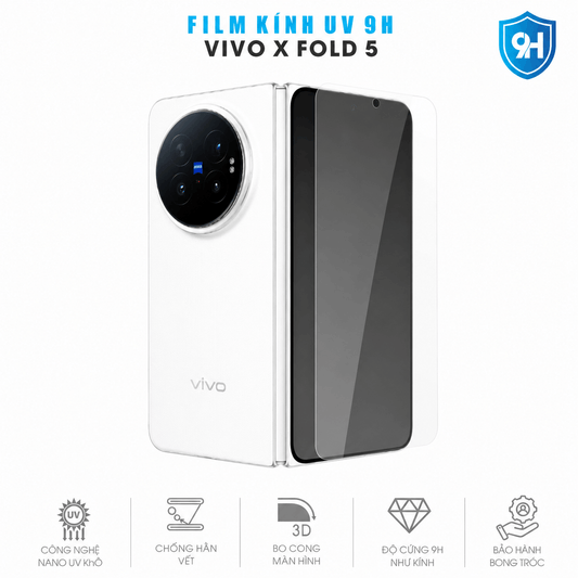 Miếng Dán Kính UV 9H Vivo X Fold 5 Full Màn Hình Ngoài