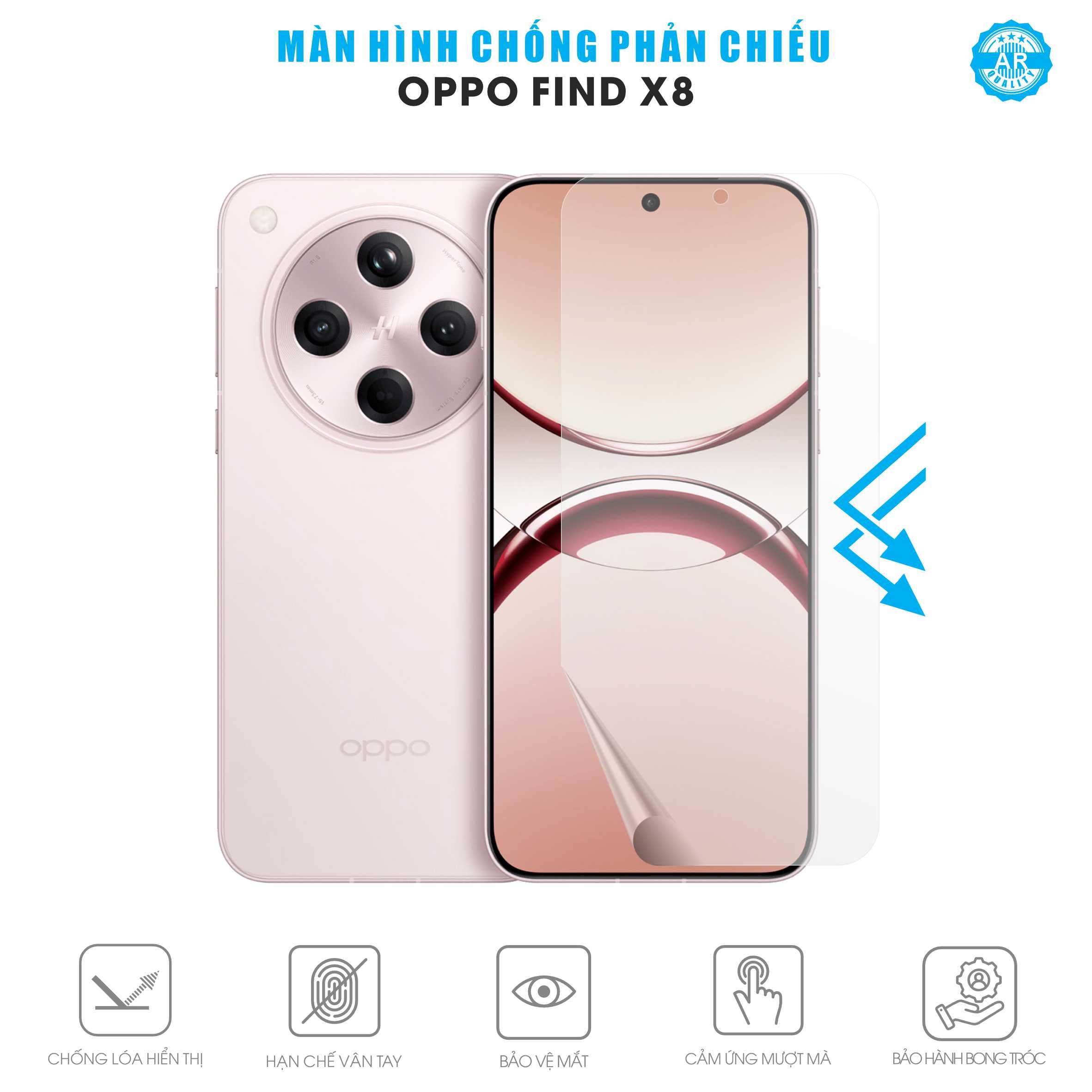 Miếng Dán Màn Hình Chống Chói Oppo Find X8 AR UV