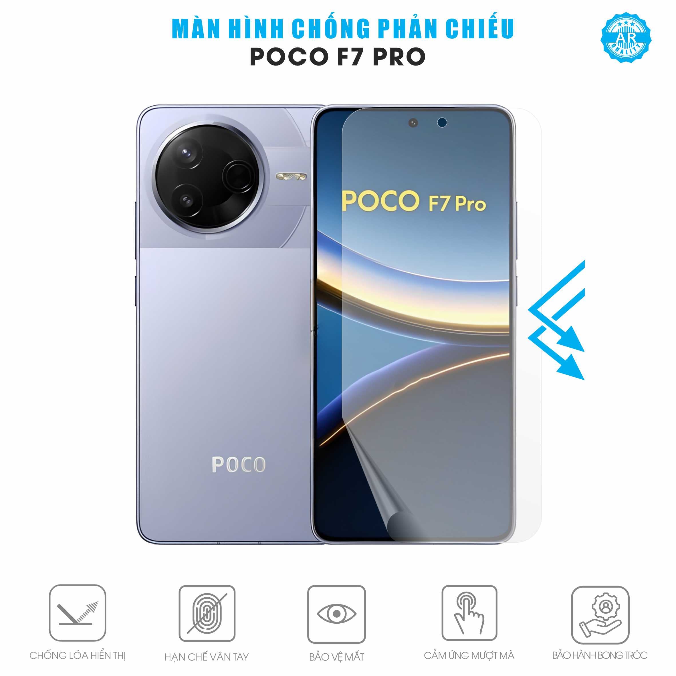 Miếng Dán Màn Hình Chống Chói Poco F7 Pro AR UV