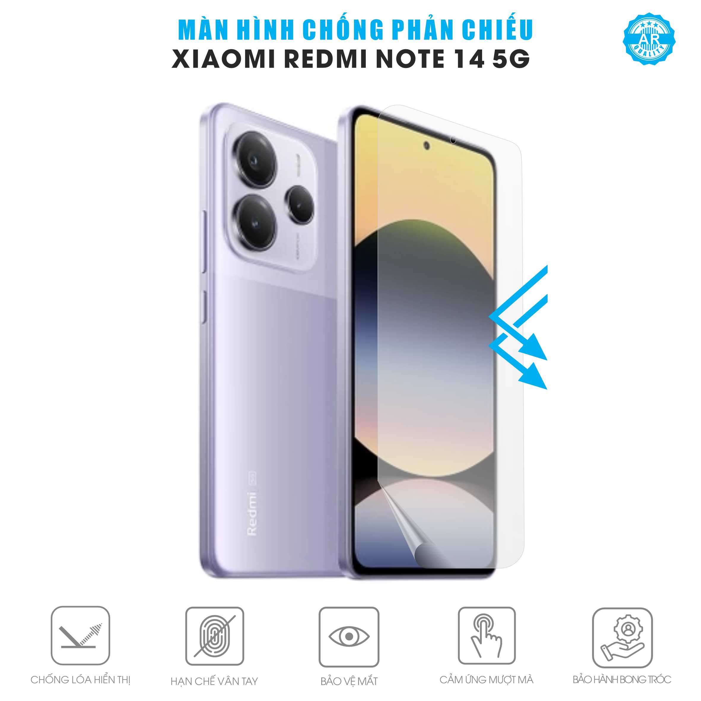 Miếng Dán Màn Hình Chống Chói Redmi Note 14 5G AR UV