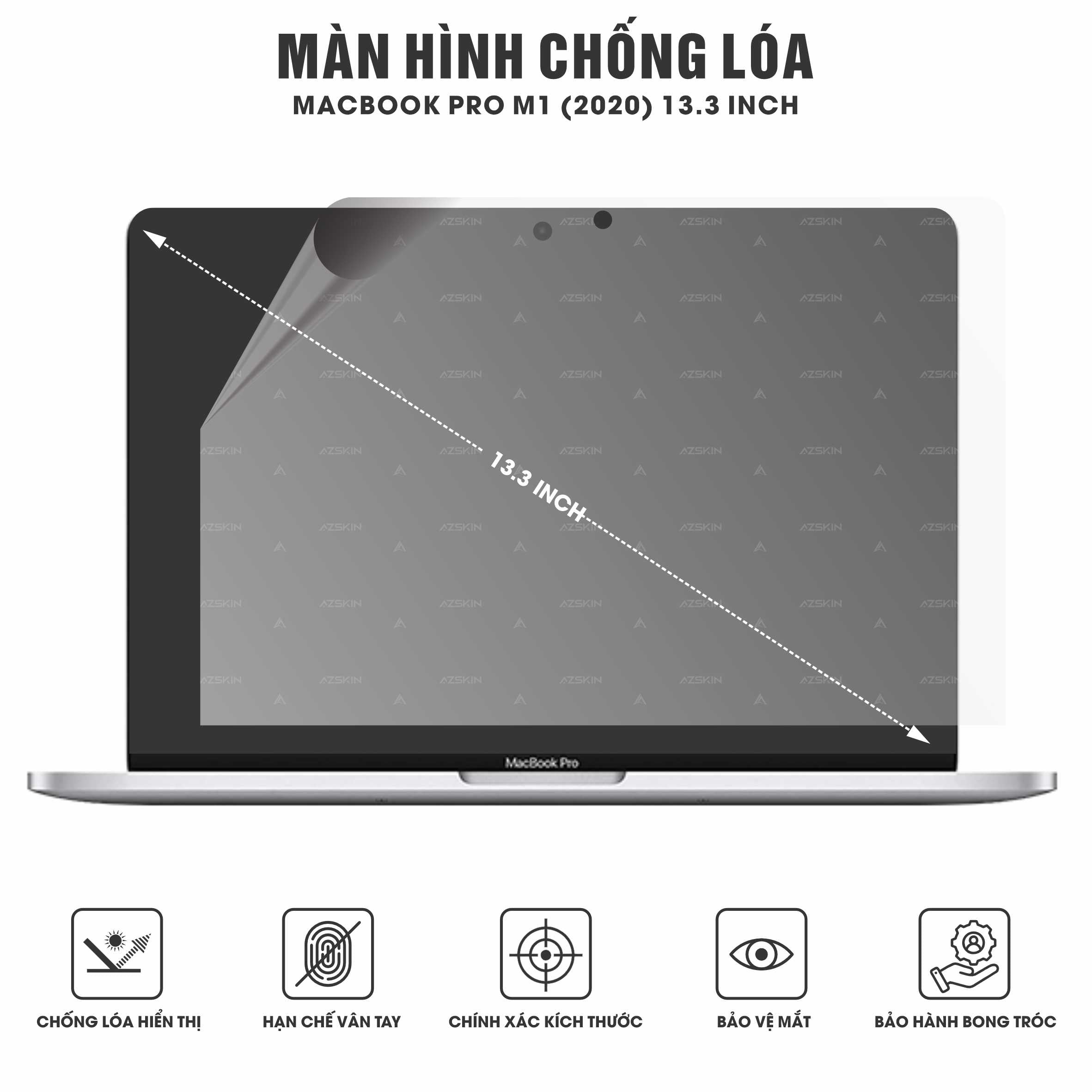 Miếng Dán Màn Hình Macbook Pro M1  2020 13.3 inch Chống Vân Chống Lóa