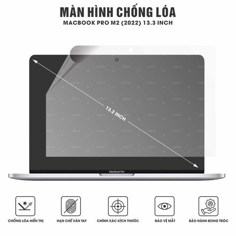 Miếng Dán Màn Hình Macbook Pro M2 2022 13.3 inch Chống Vân Chống Lóa