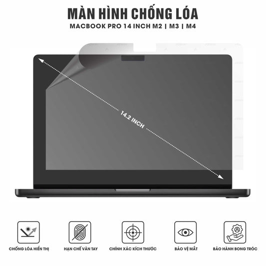 Miếng Dán Màn Hình Macbook Pro M2 | M3 | M4 14 inch Chống Vân Chống Lóa