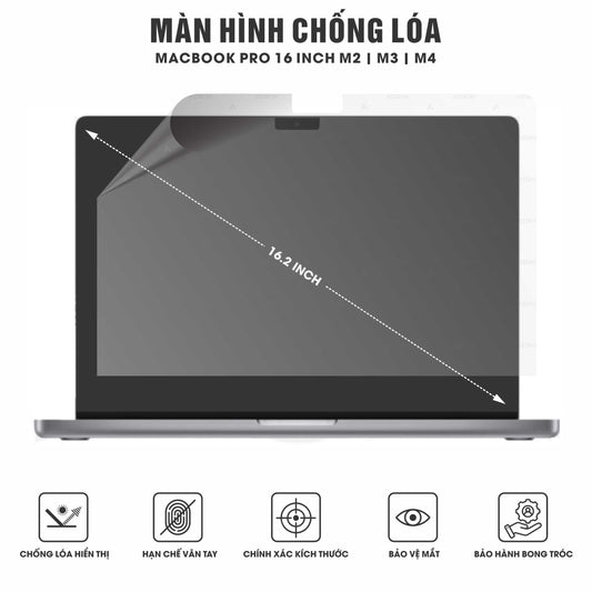 Miếng Dán Màn Hình Macbook Pro M2 | M3 | M4 16 inch Chống Vân Chống Lóa