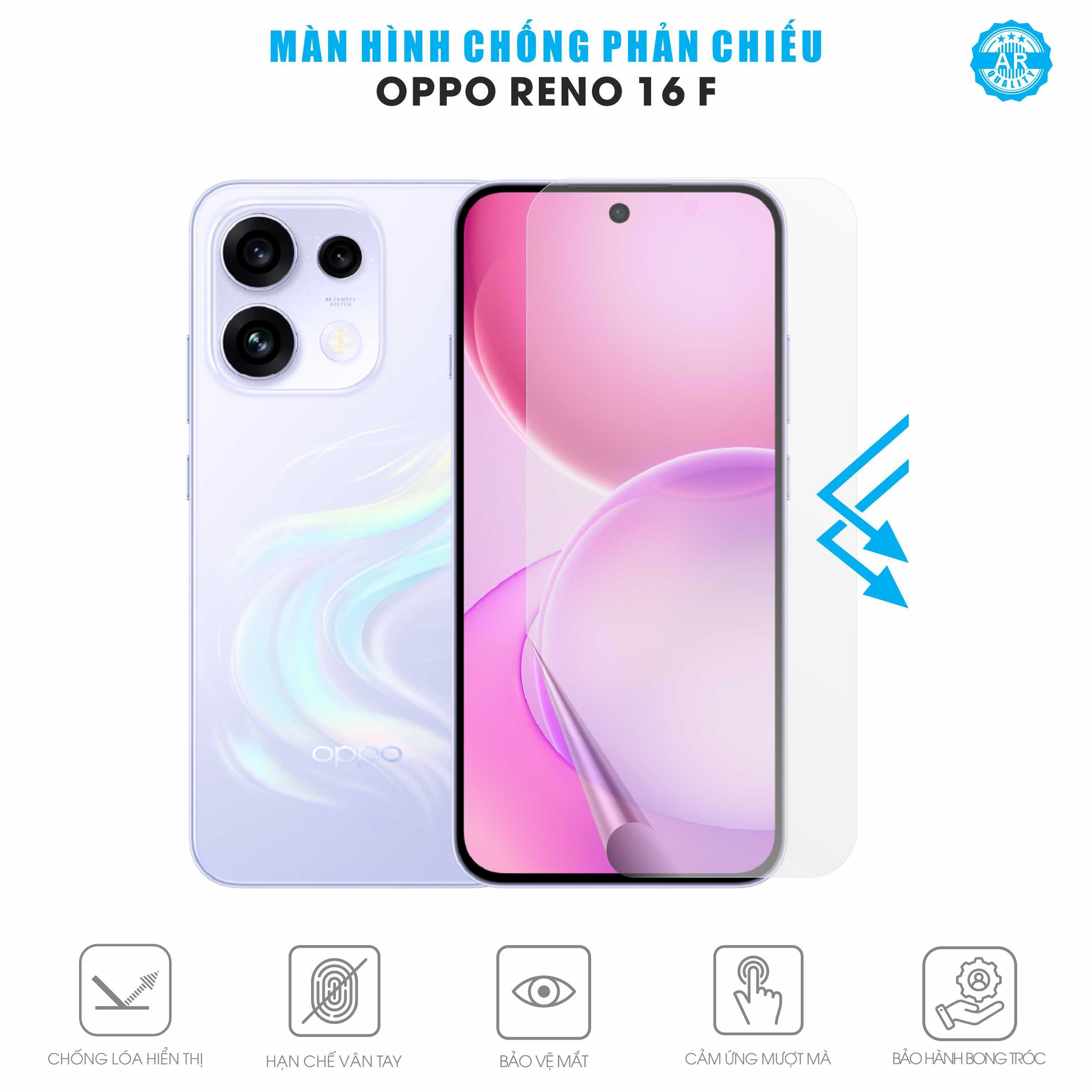 Miếng Dán Màn Hình Chống Phản Chiếu Oppo Reno16 F AR UV