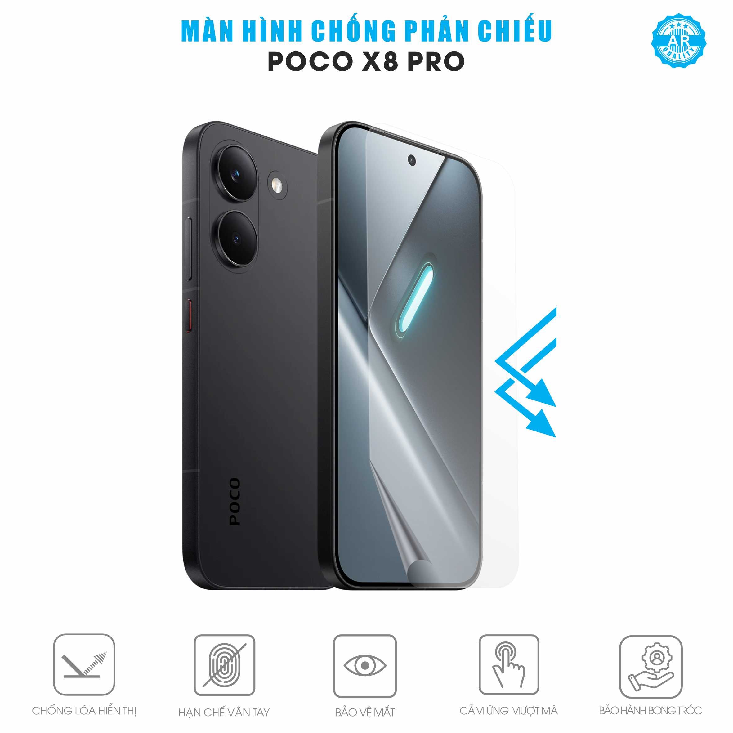 Miếng Dán Màn Hình Chống Phản Chiếu POCO X8 Pro AR UV
