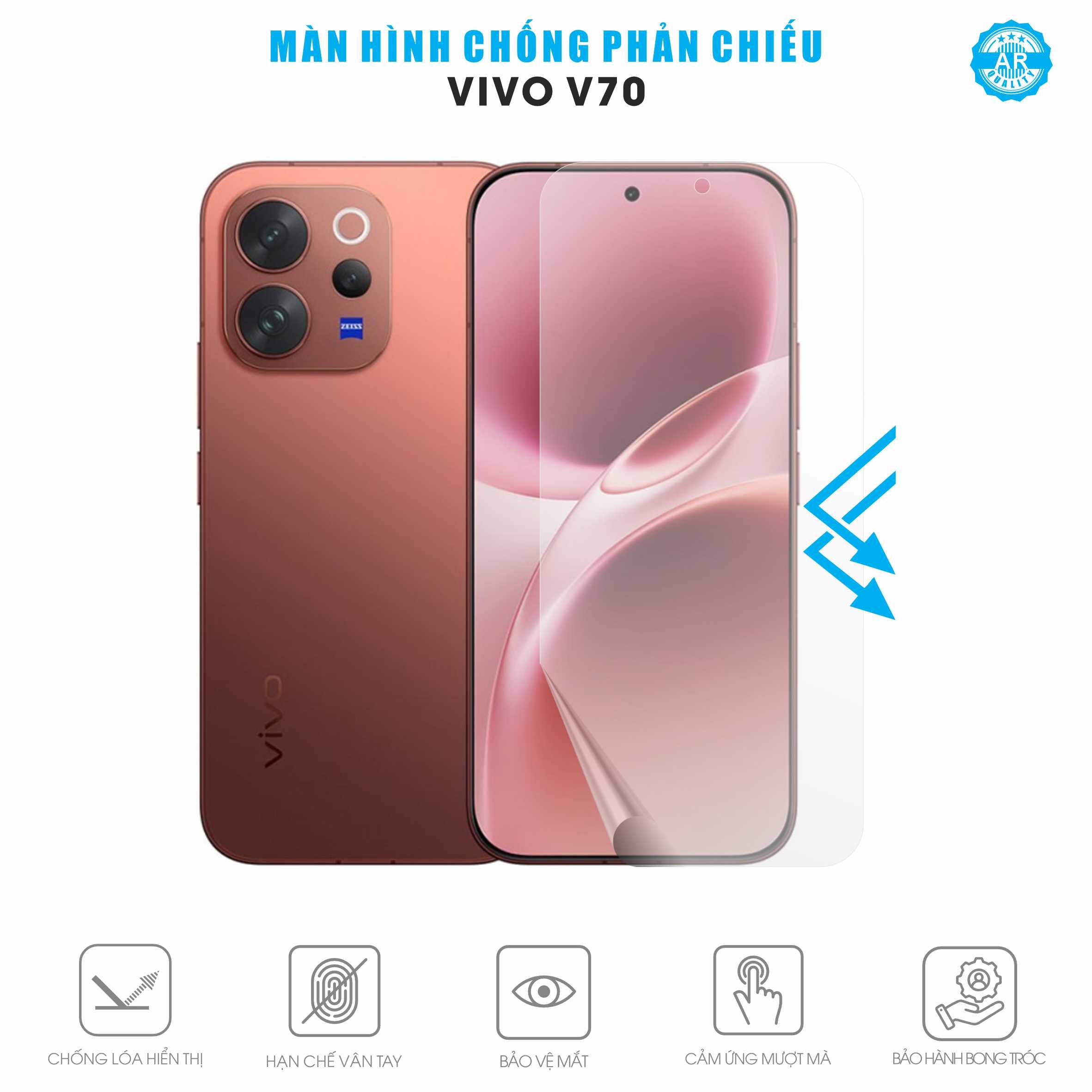 Miếng Dán Màn Hình Chống Phản Chiếu Vivo V70 AR UV