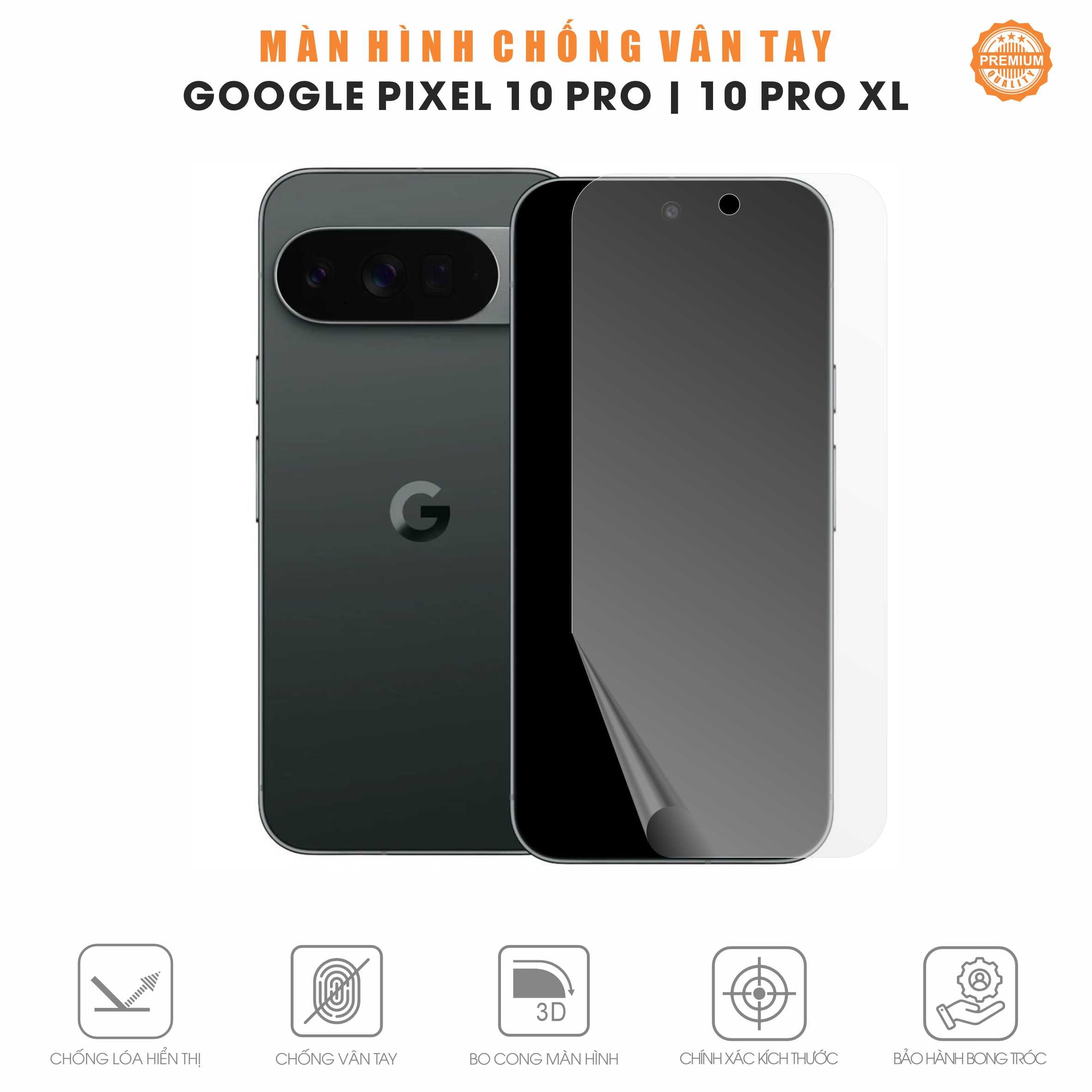 Miếng Dán Màn Hình Chống Vân Tay Google Pixel 10 Pro | Pro XL