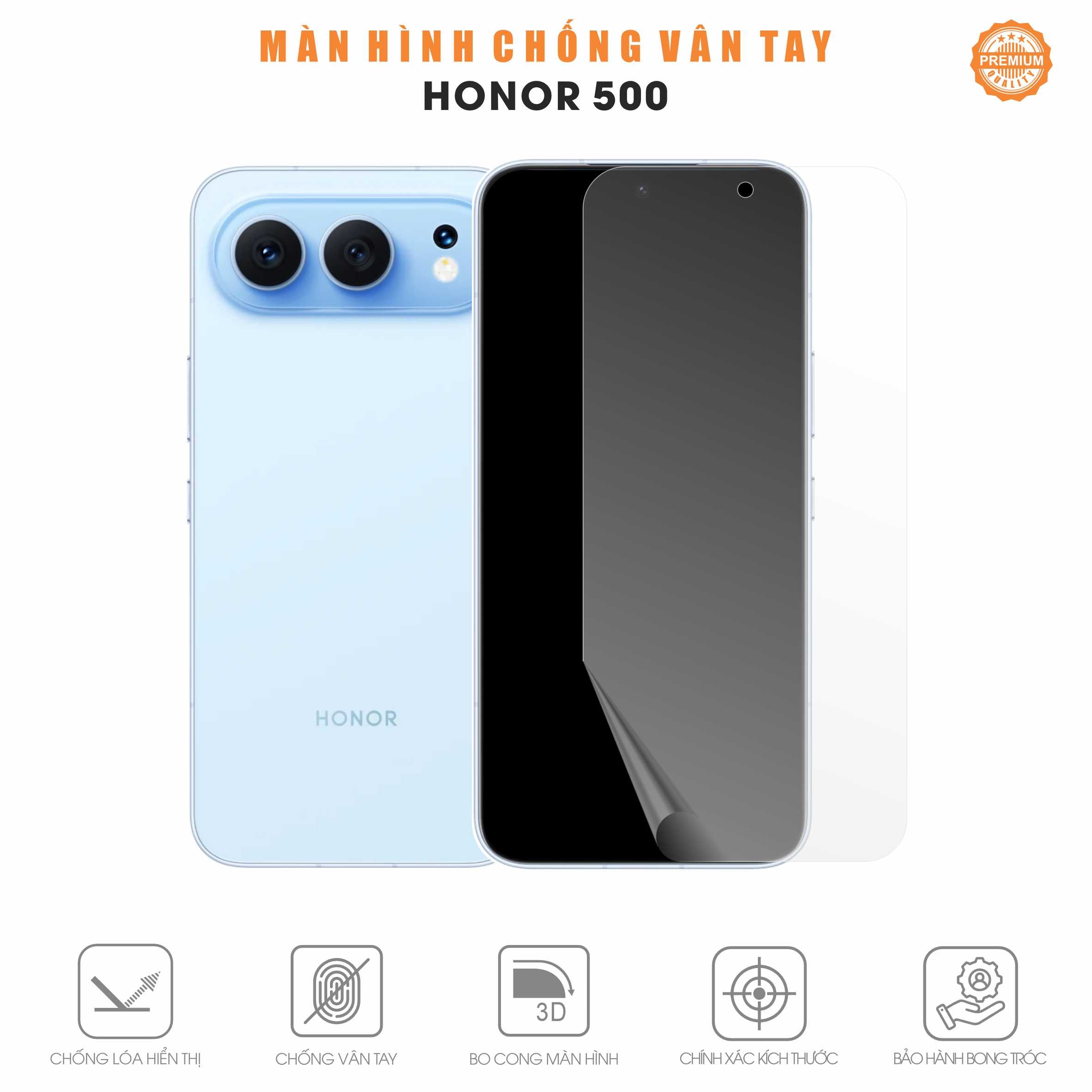 Miếng Dán Màn Hình Chống Vân Tay Honor 500