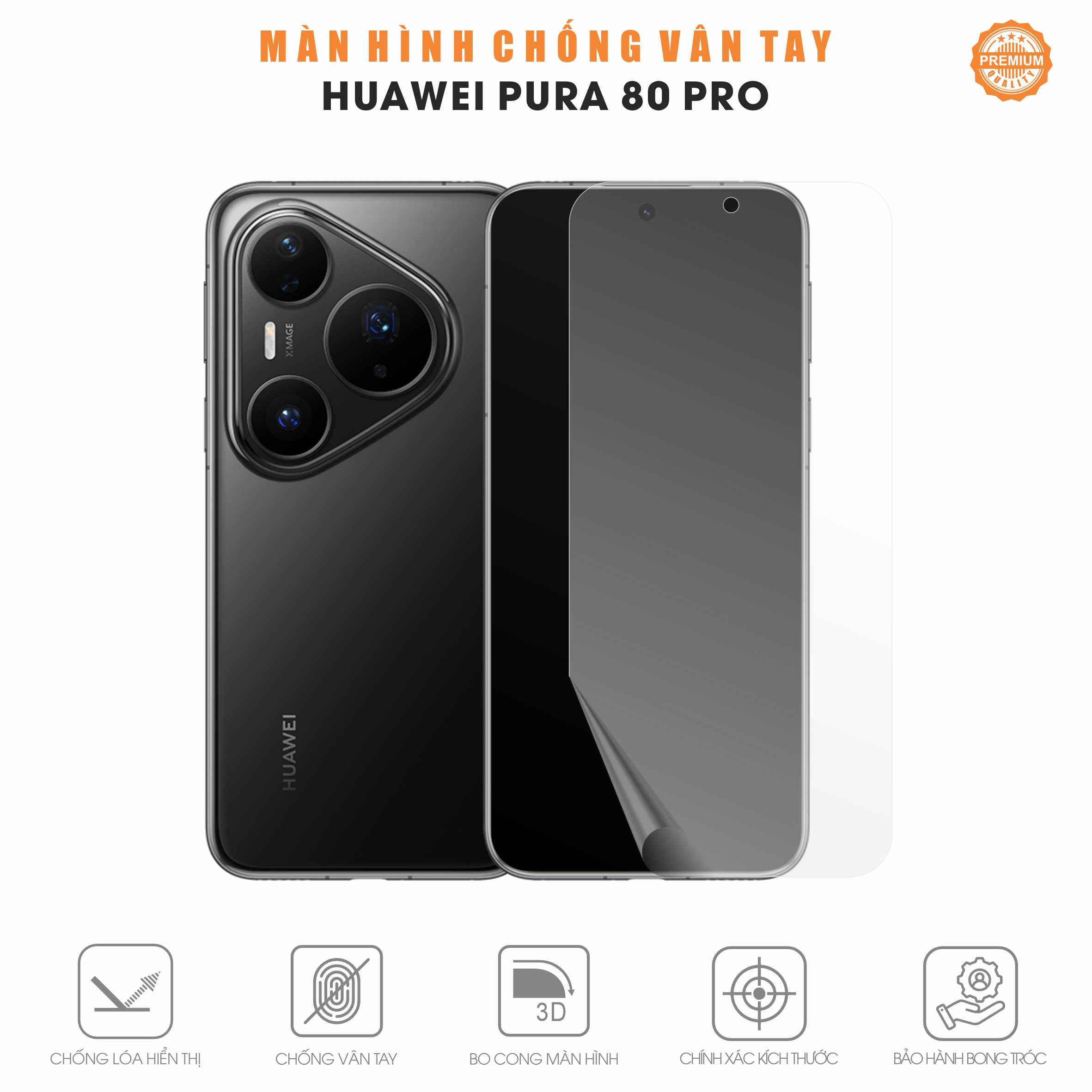 Miếng Dán Màn Hình Chống Vân Tay Huawei Pura 80 Pro