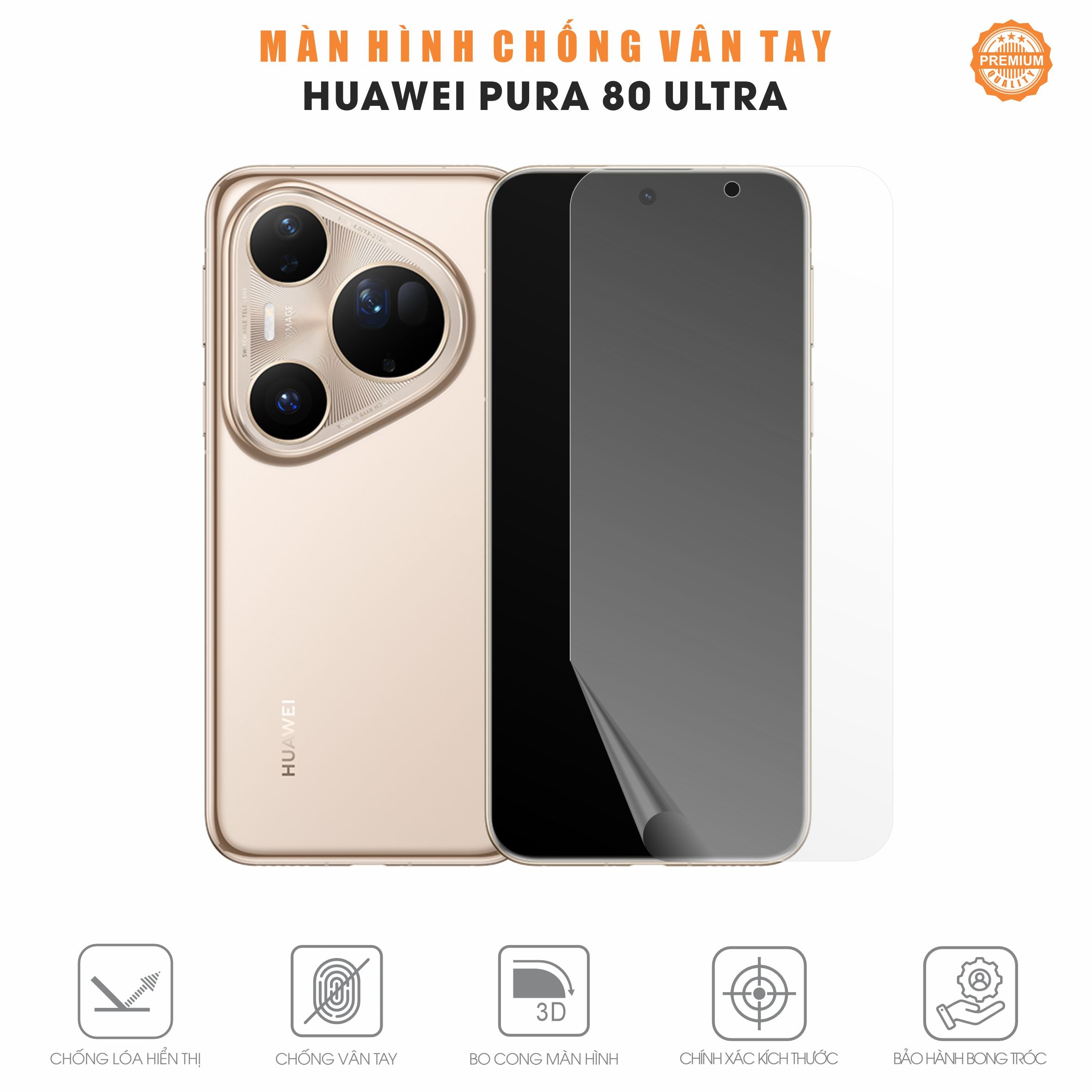 Miếng Dán Màn Hình Chống Vân Tay Huawei Pura 80 Ultra