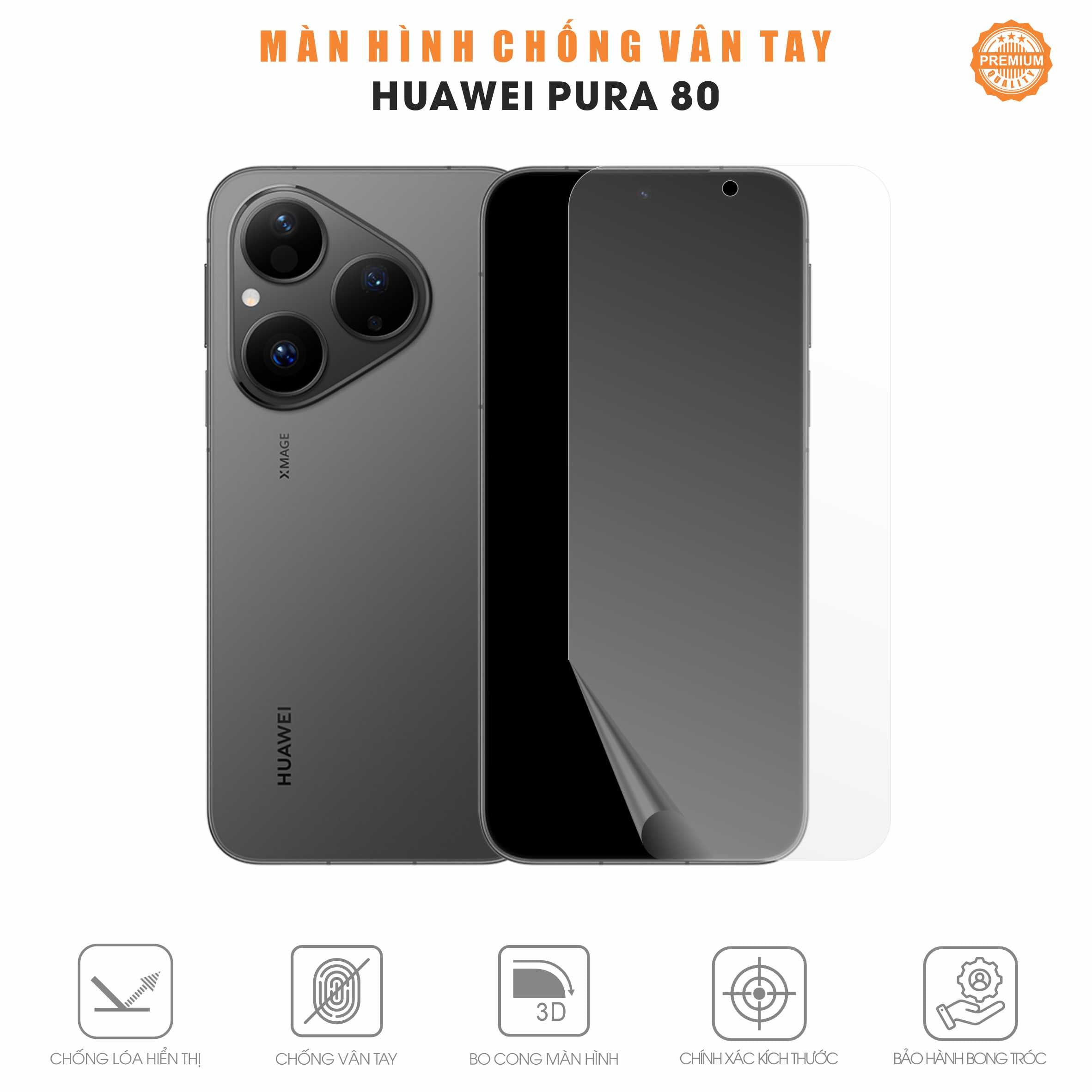 Miếng Dán Màn Hình Chống Vân Tay Huawei Pura 80