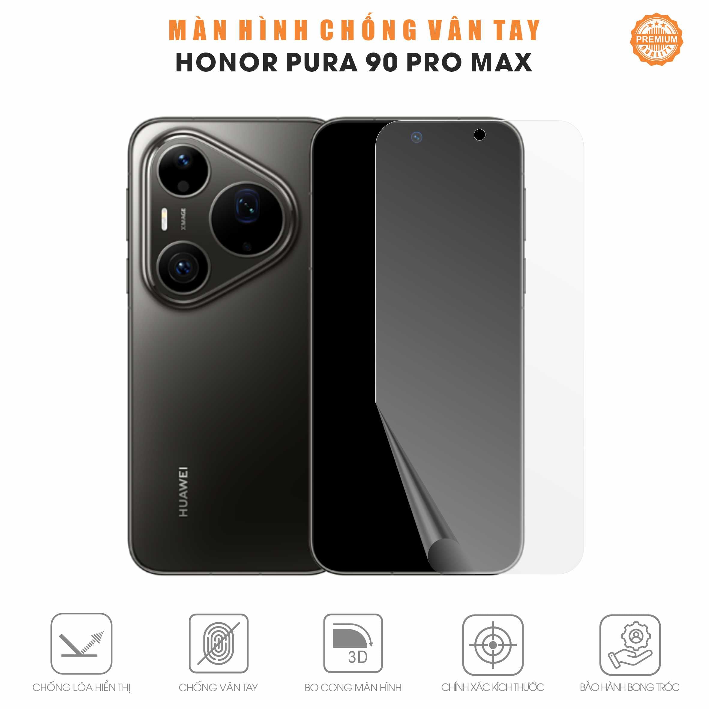 Miếng Dán Màn Hình Chống Vân Tay Huawei Pura 90 Pro Max