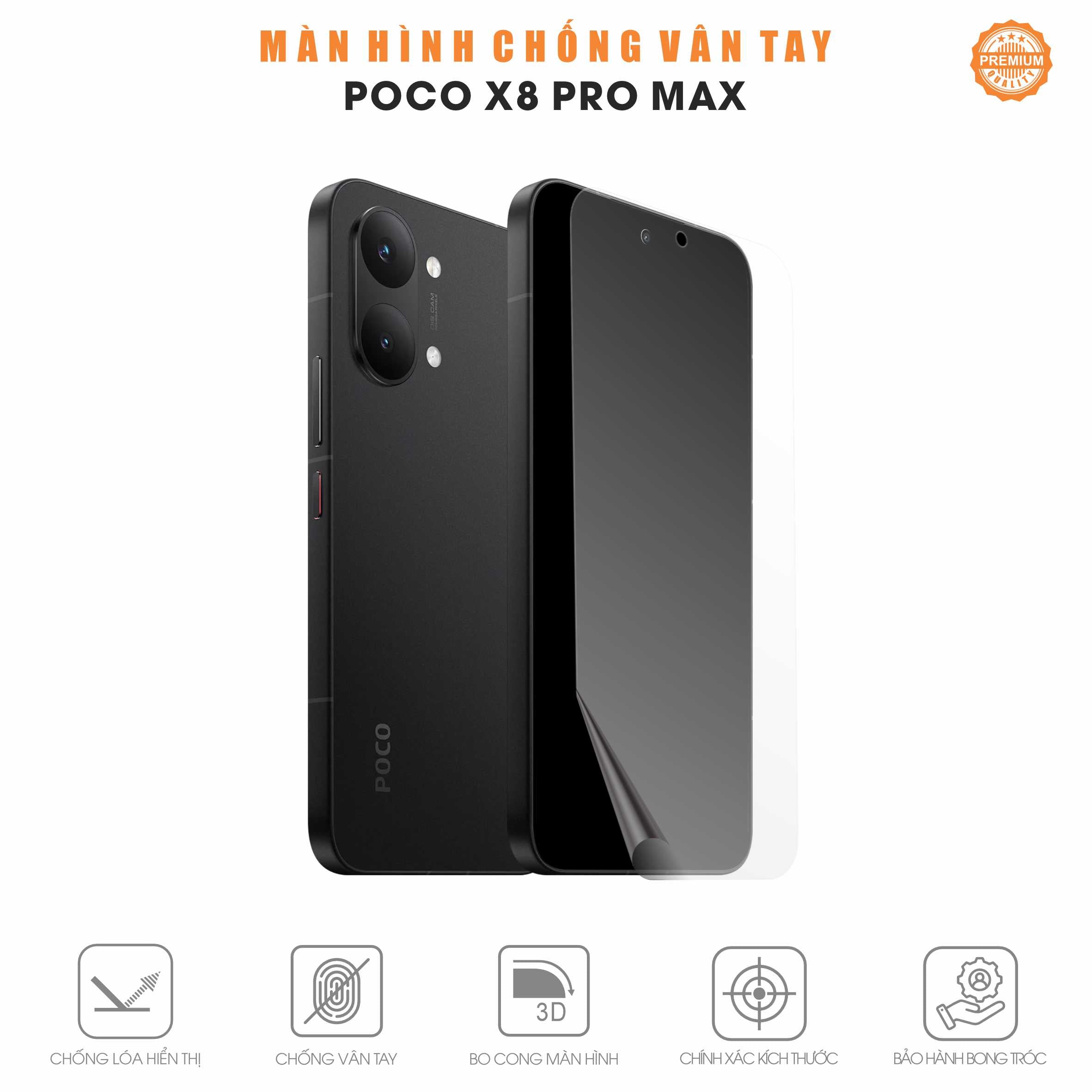 Miếng Dán Màn Hình Chống Vân Tay POCO X8 Pro Max