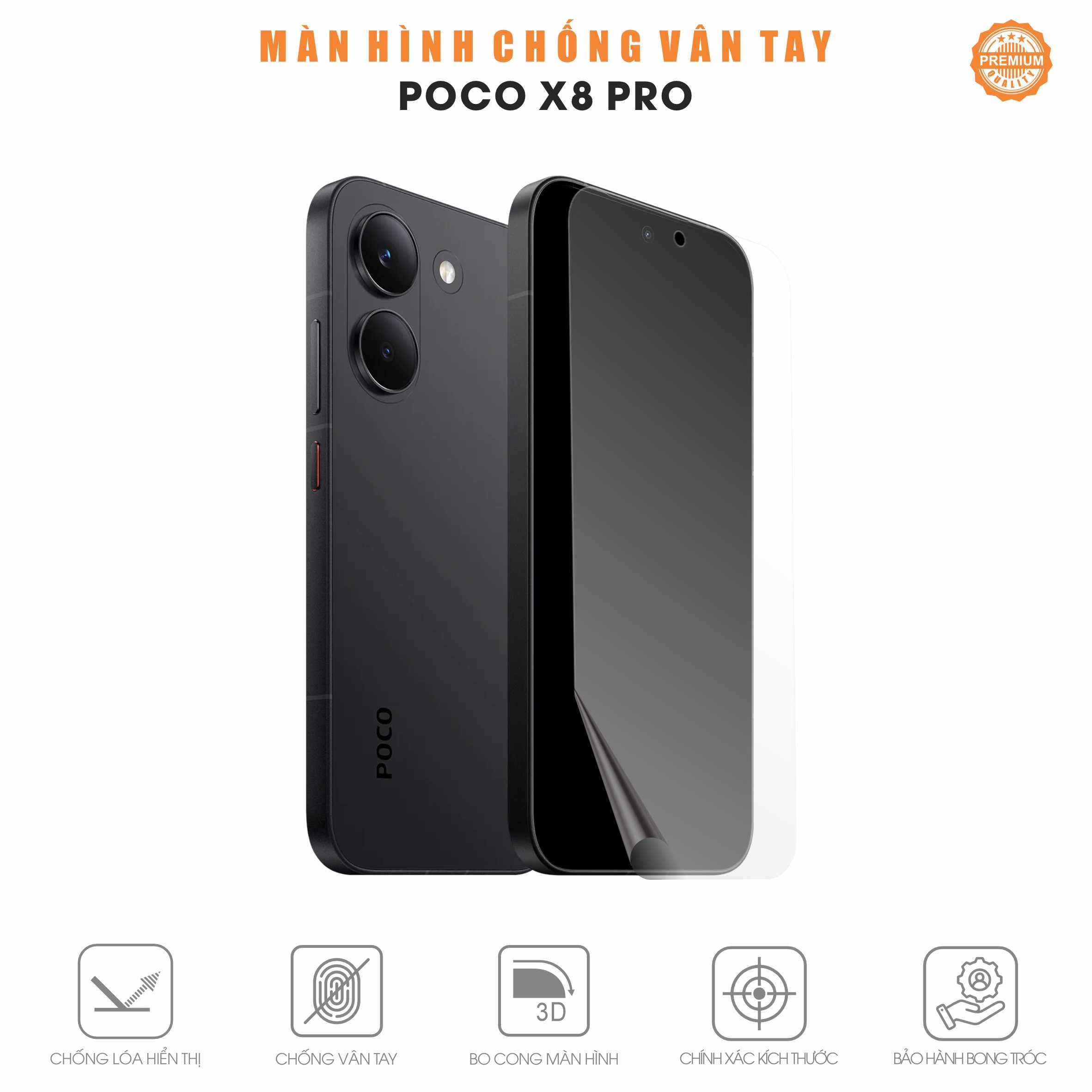Miếng Dán Màn Hình Chống Vân Tay POCO X8 Pro