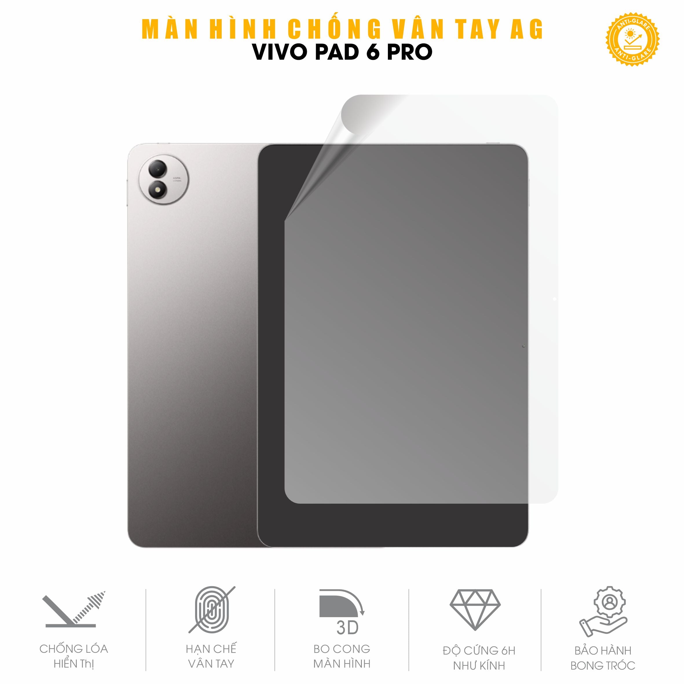 Miếng Dán Màn Hình Nhám Chống Vân Tay Vivo Pad 6 Pro