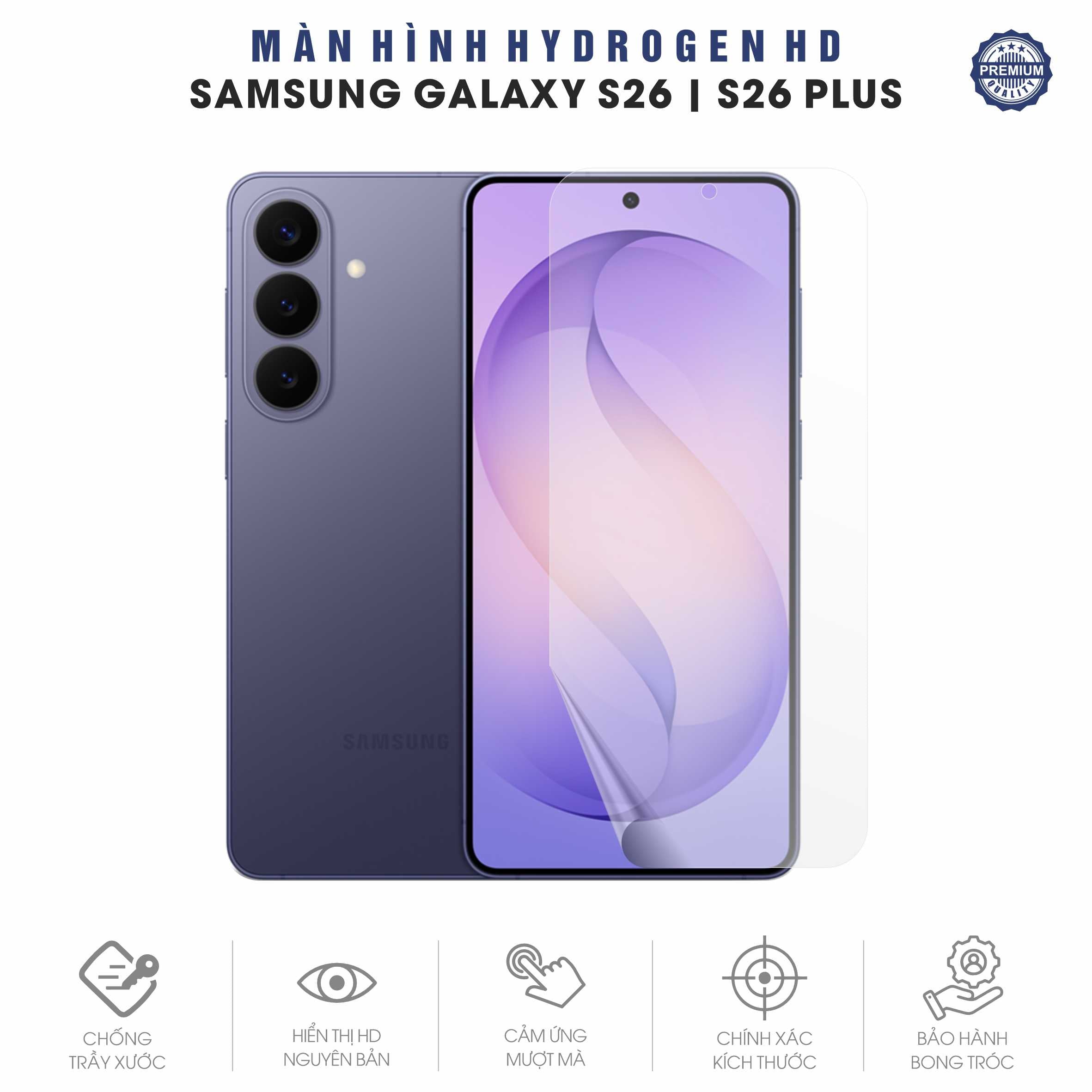 Miếng Dán Màn Hình Hydrogen HD Galaxy S26 | Plus