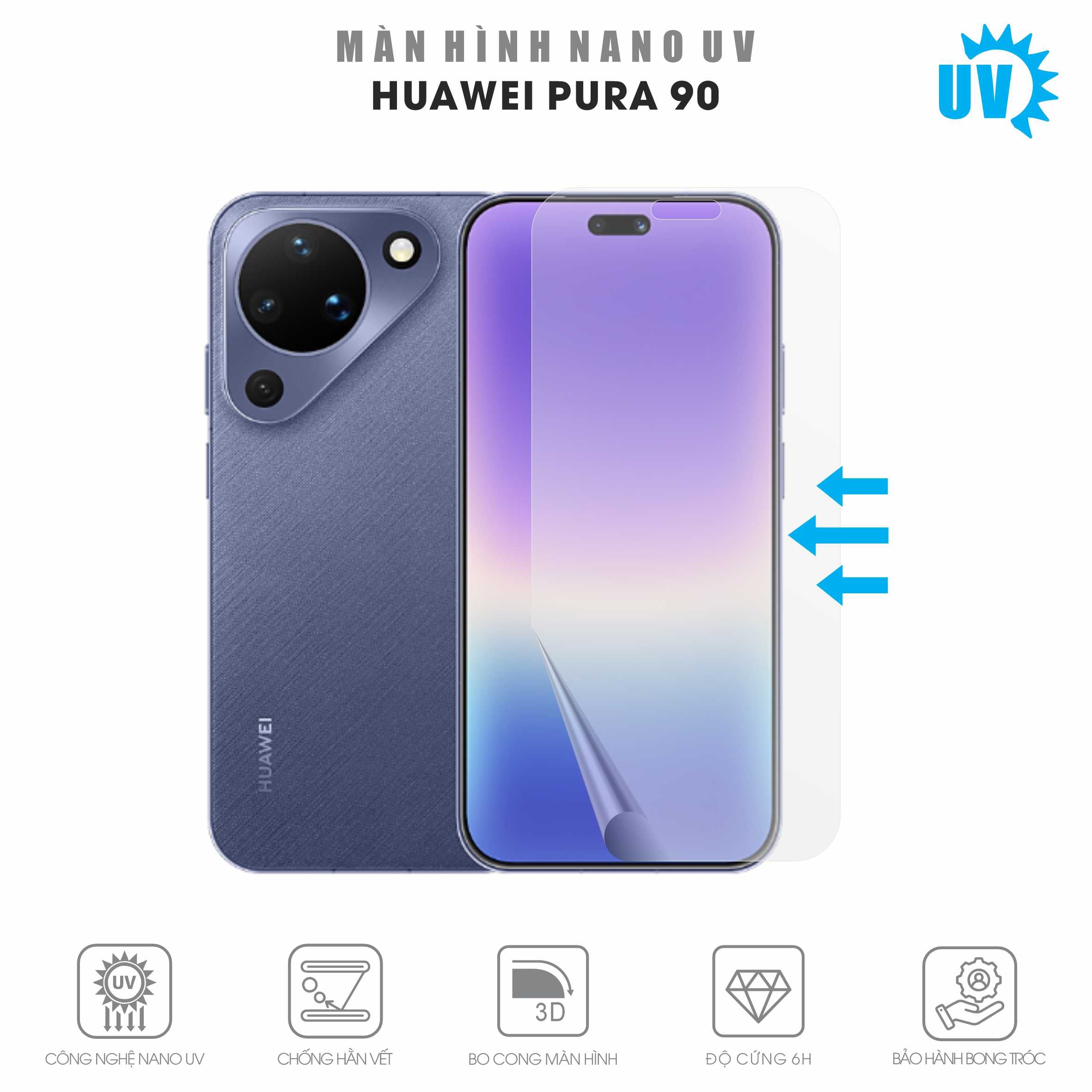 Miếng Dán Màn Hình Nano UV Huawei Pura 90