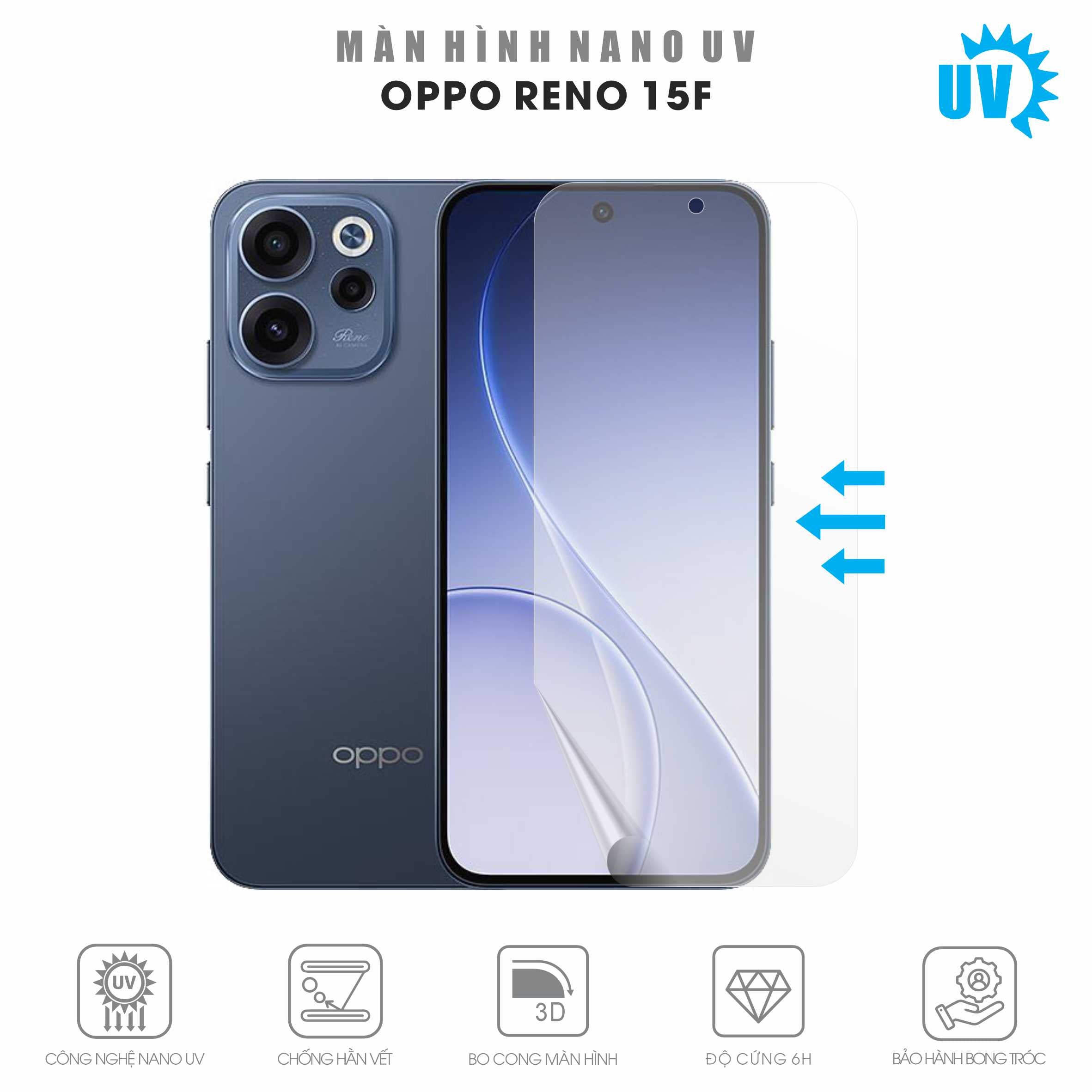Miếng Dán Màn Hình Nano UV Oppo Reno15 F 5G