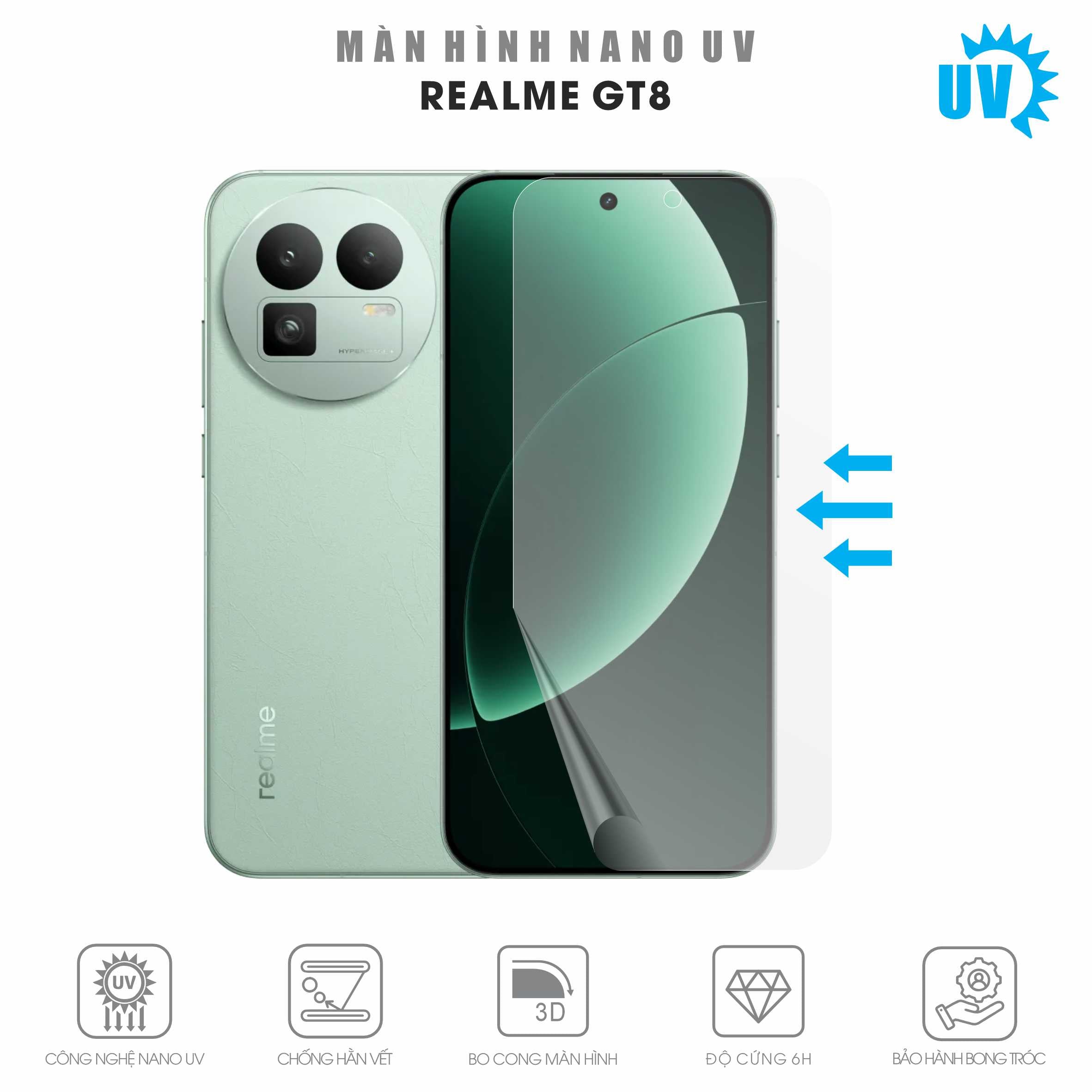 Miếng Dán Màn Hình Nano UV Realme GT8