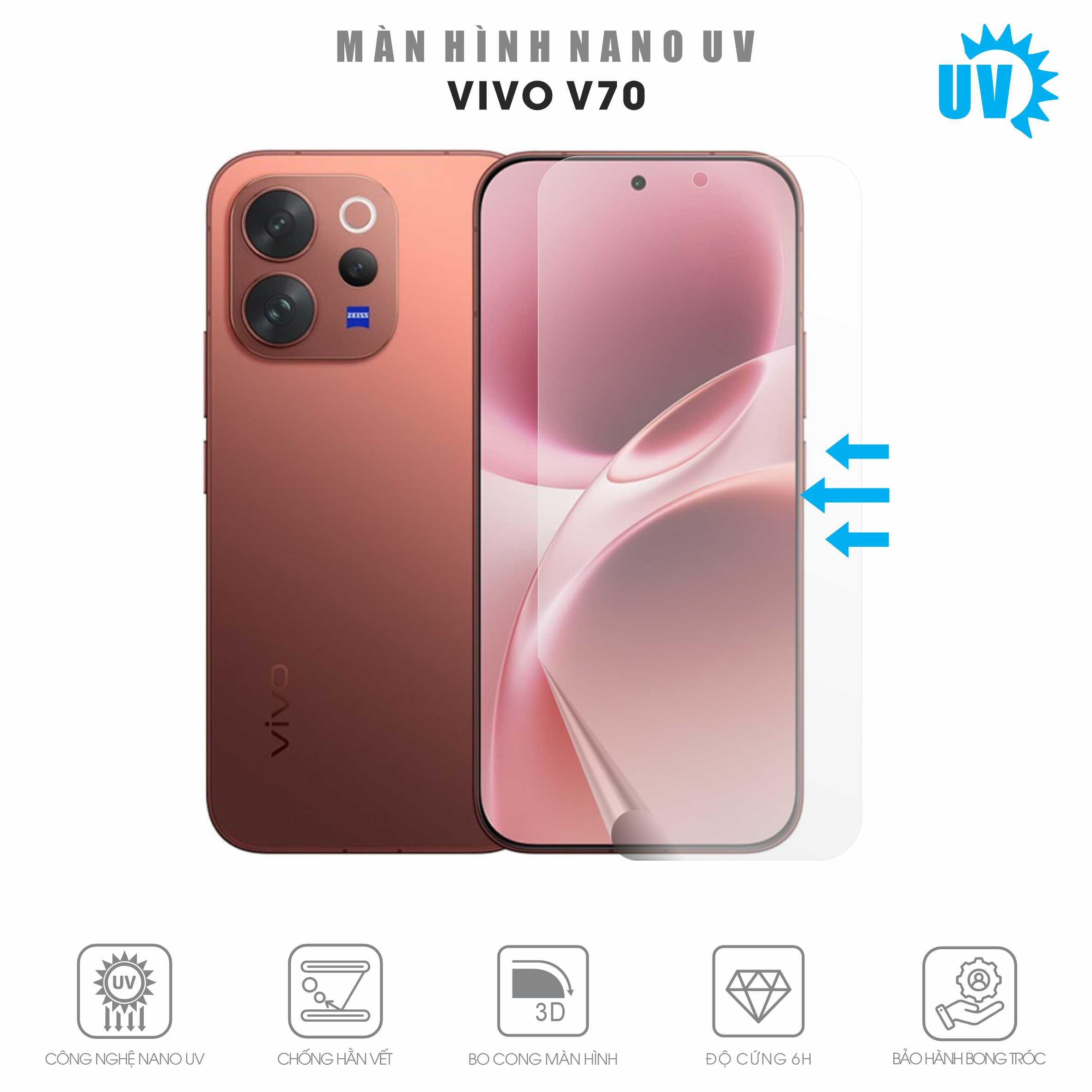 Miếng Dán Màn Hình Nano UV Vivo V70
