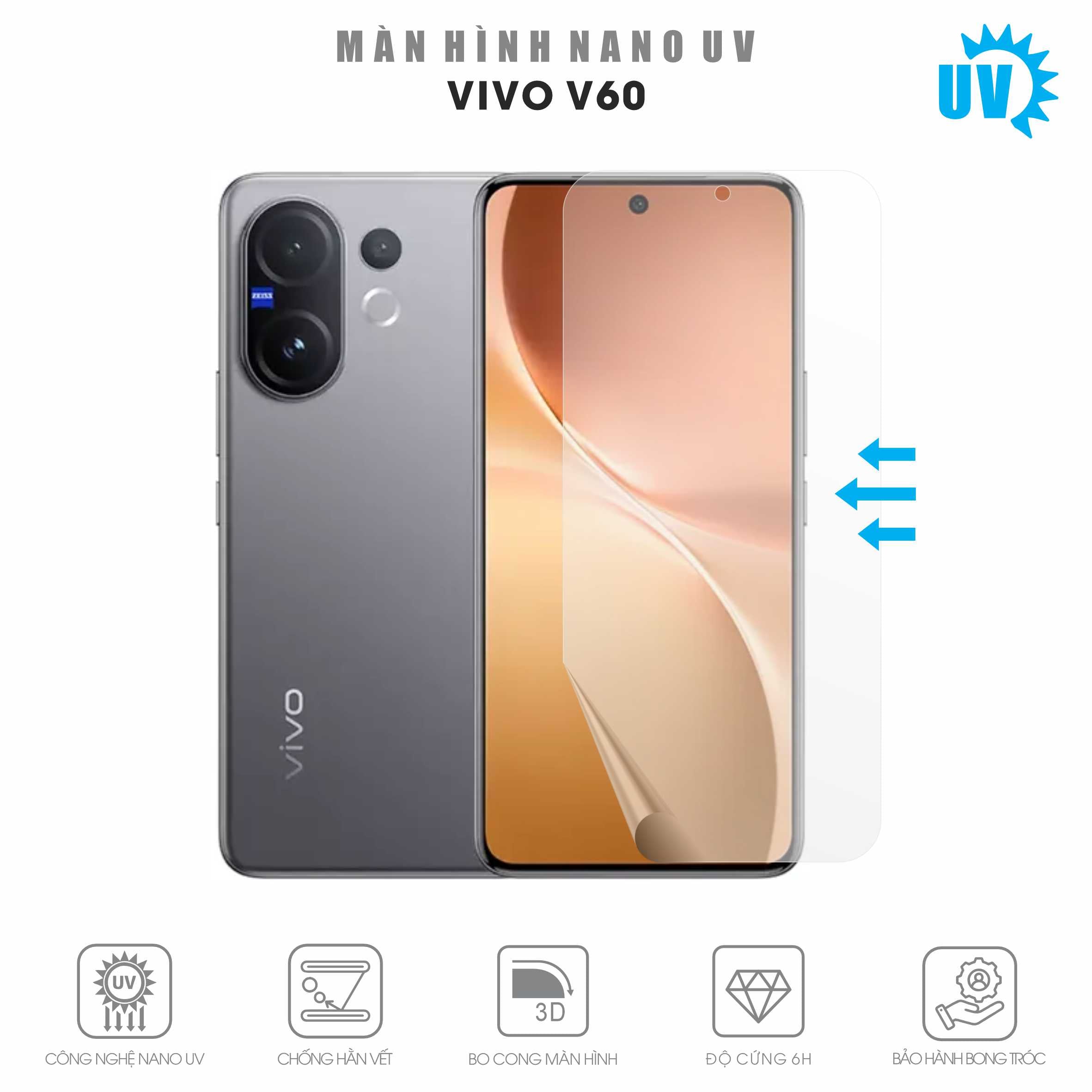 Miếng Dán Màn Hình Nano UV Vivo V60 5G