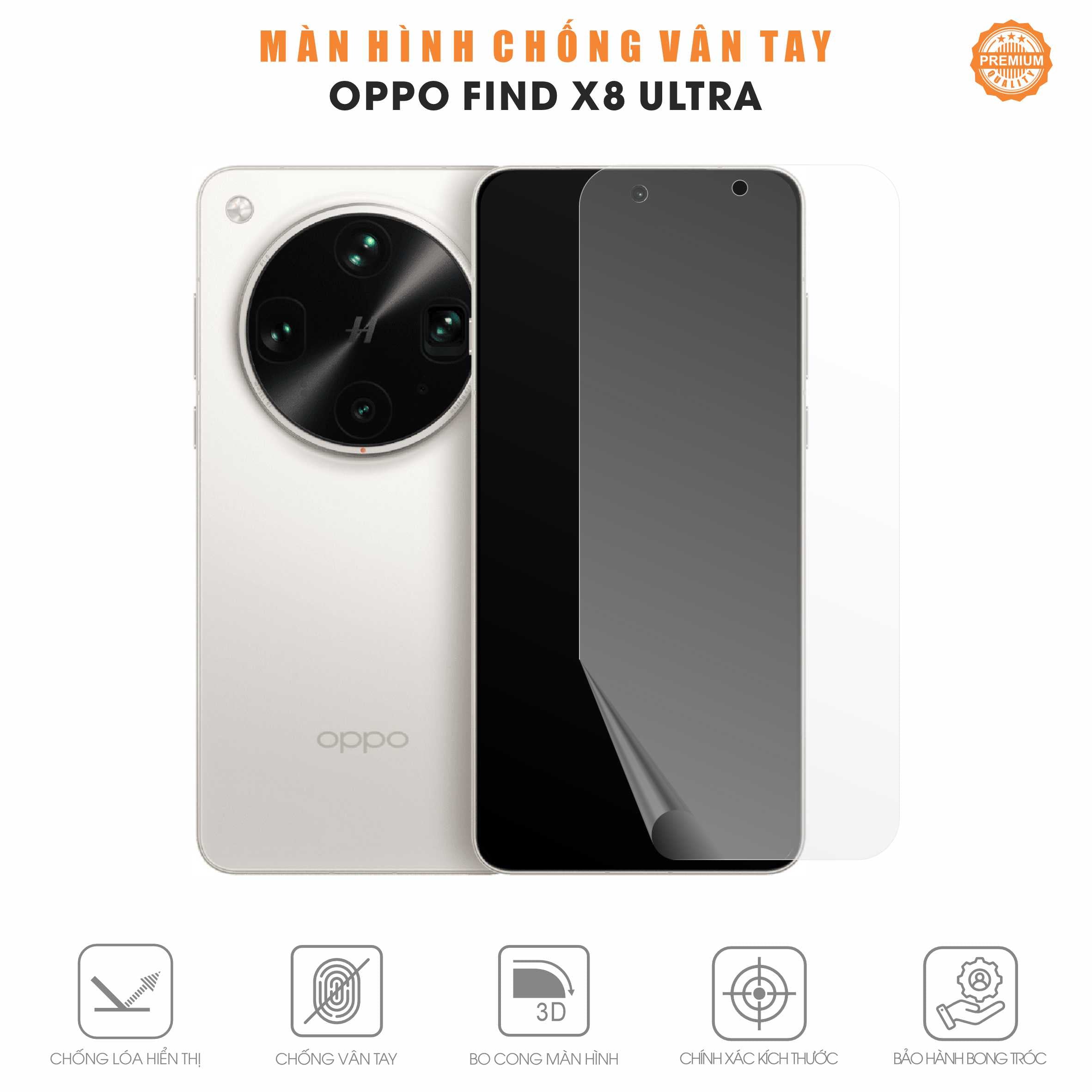 Miếng Dán Màn Hình Chống Vân Tay Oppo Find X8 Ultra