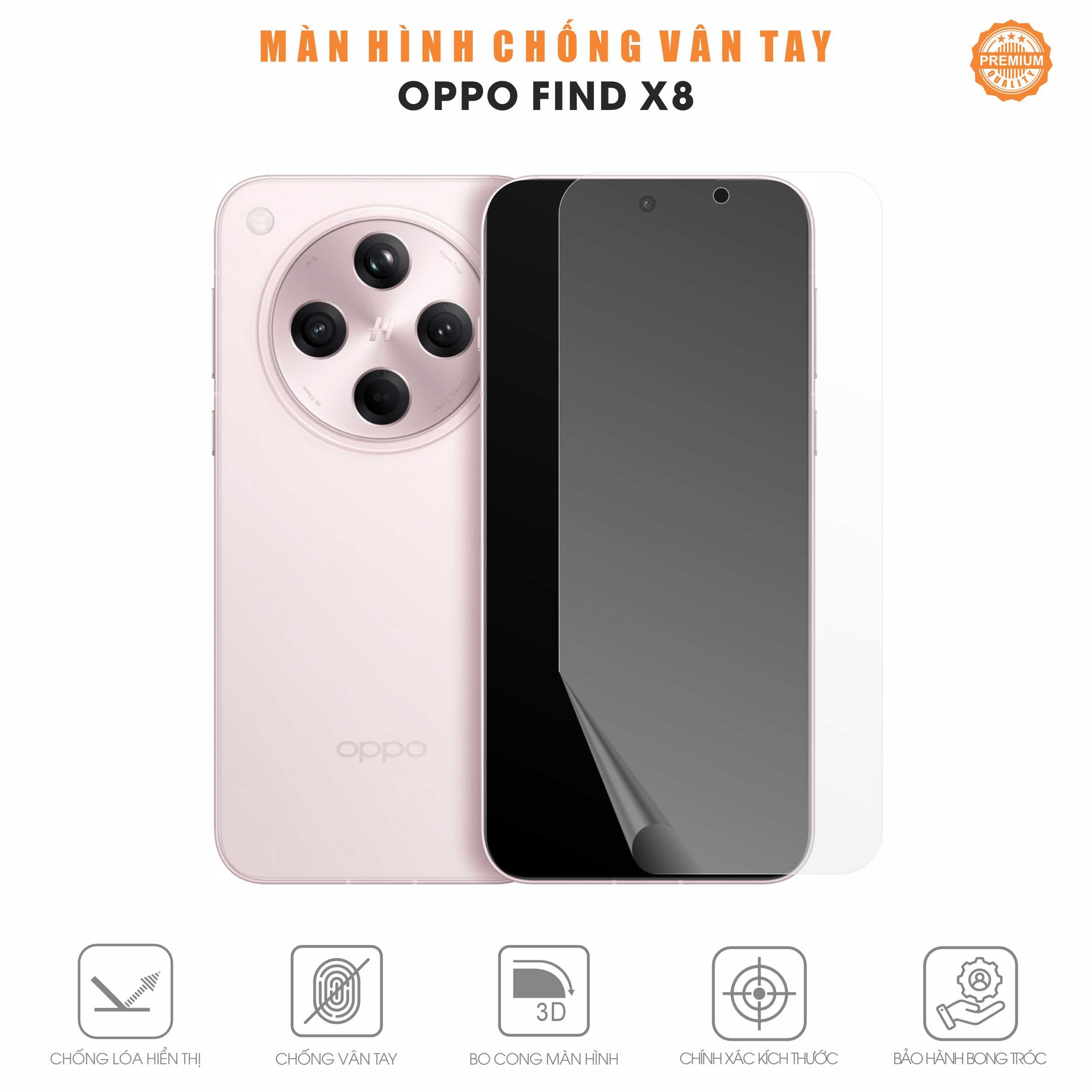 Miếng Dán Màn Hình Chống Vân Tay Oppo Find X8