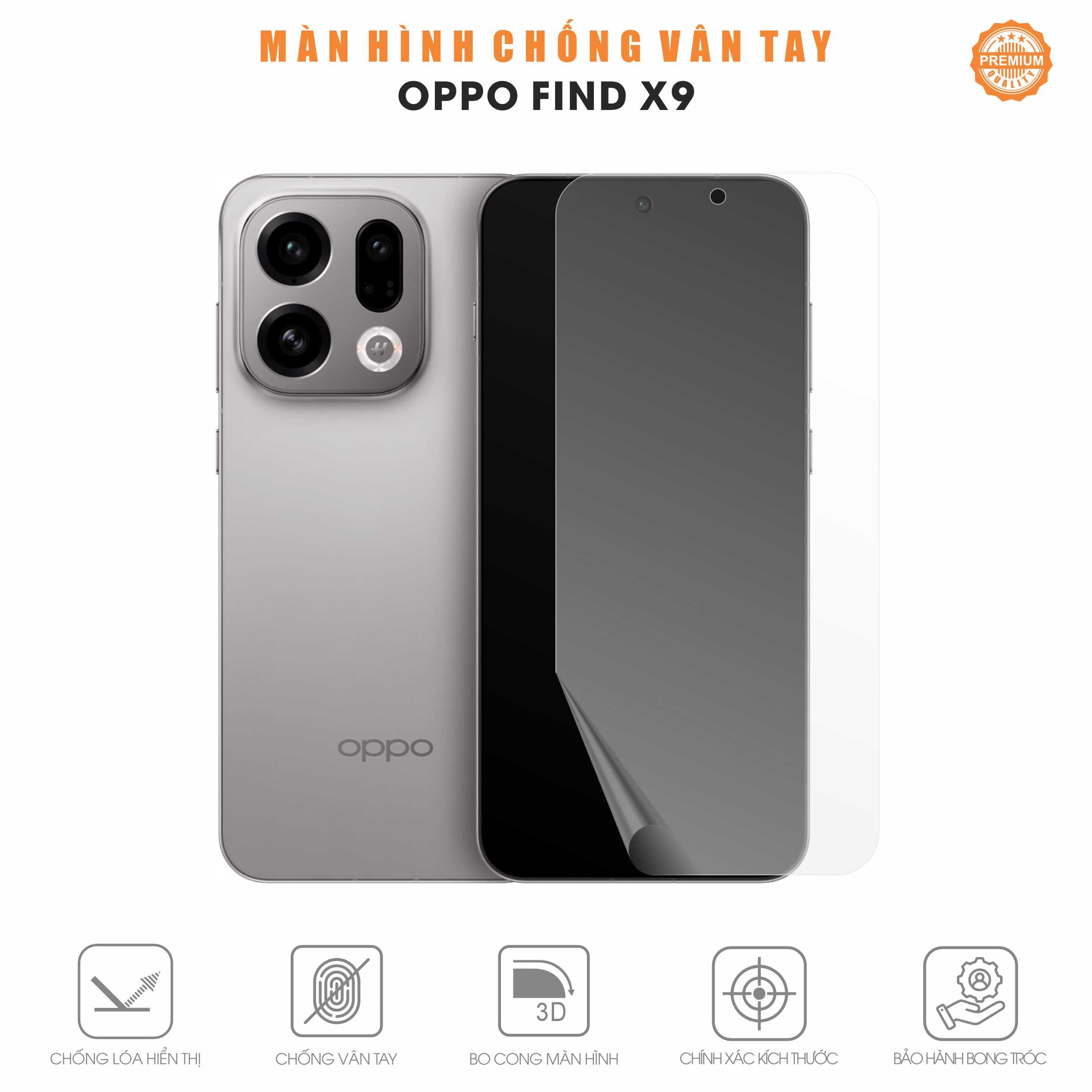 Miếng Dán Màn Hình Chống Vân Tay Oppo Find X9