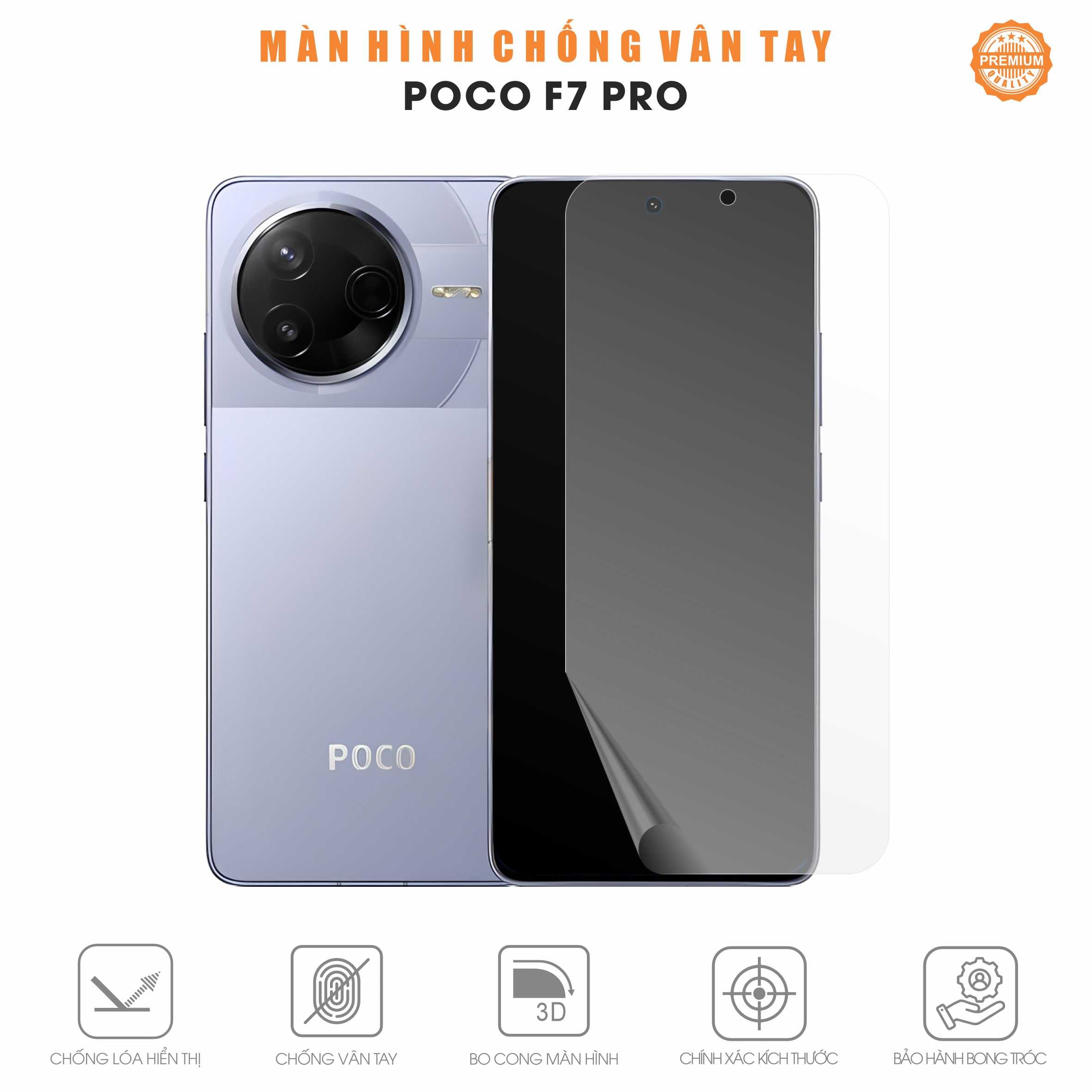 Miếng Dán Màn Hình Chống Vân Tay Poco F7 Pro