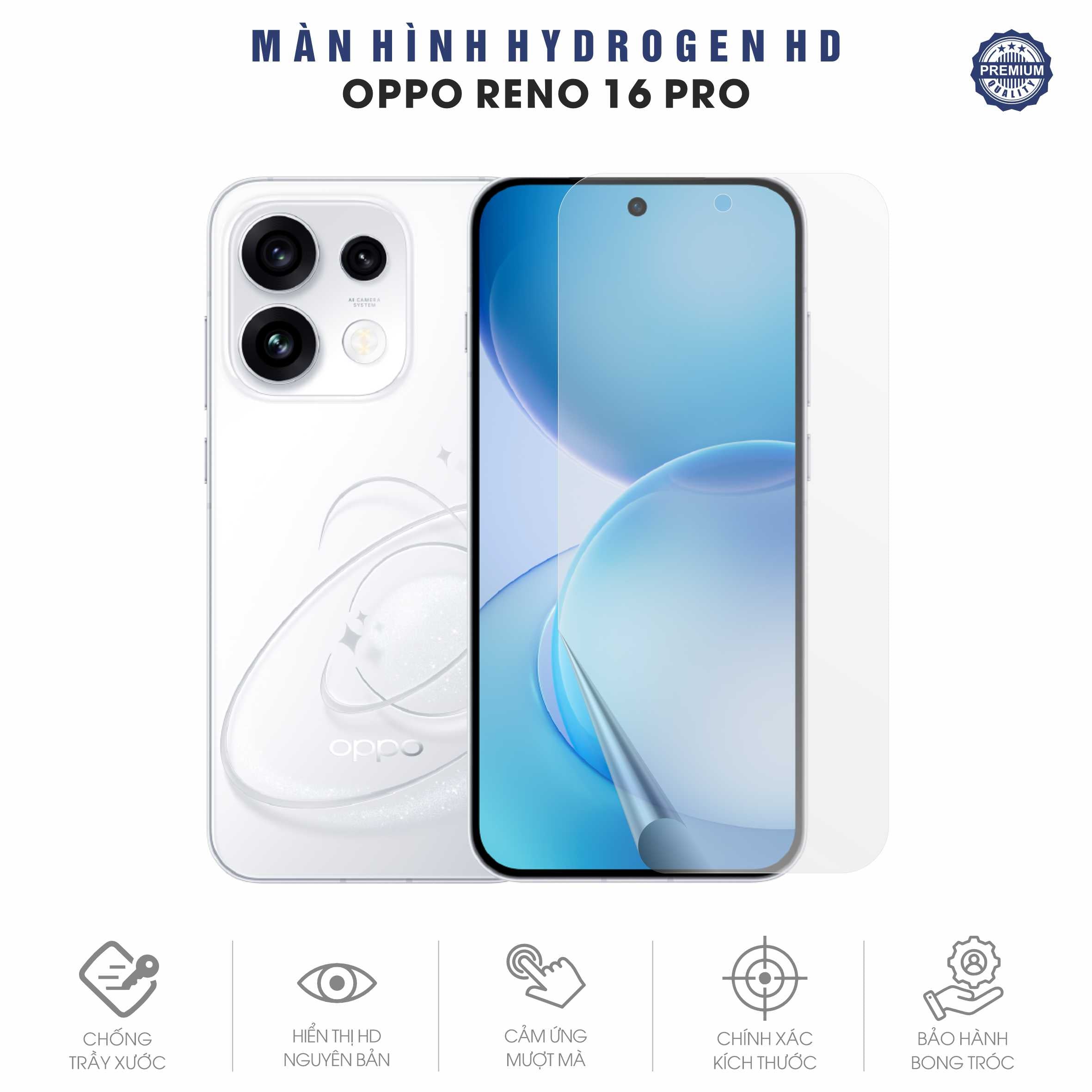 Miếng Dán Màn Hình Hydrogen HD Oppo Reno16 Pro