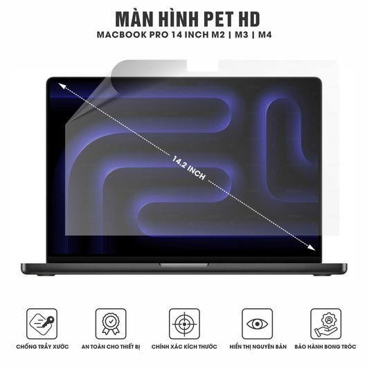 Miếng Dán Màn Hình PET HD Macbook Pro M2 | M3 | M4 14 inch