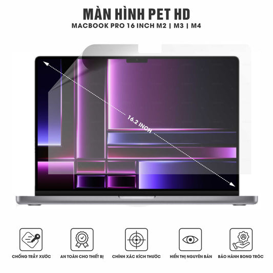 Miếng Dán Màn Hình PET HD Macbook Pro M2 | M3 | M4 16 inch