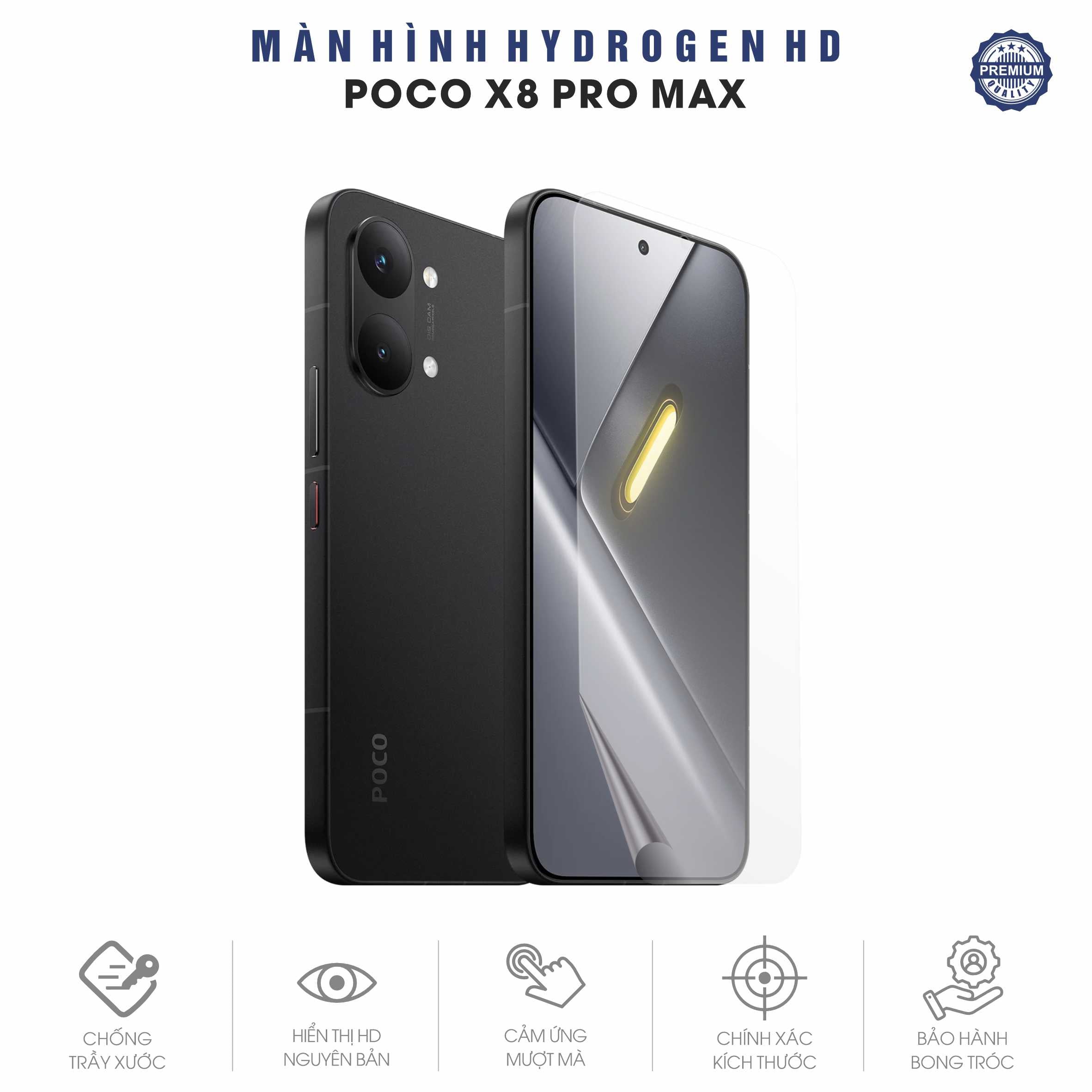 Miếng Dán Màn Hình Hydrogen HD POCO X8 Pro Max