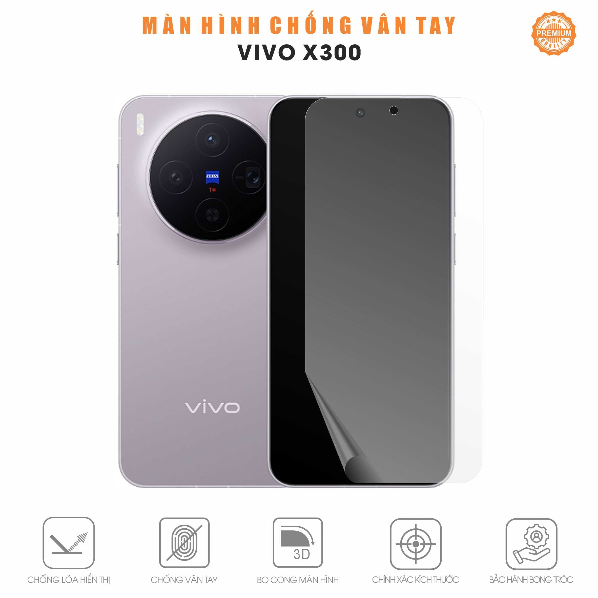 Miếng Dán Màn Hình Chống Vân Tay Vivo X300